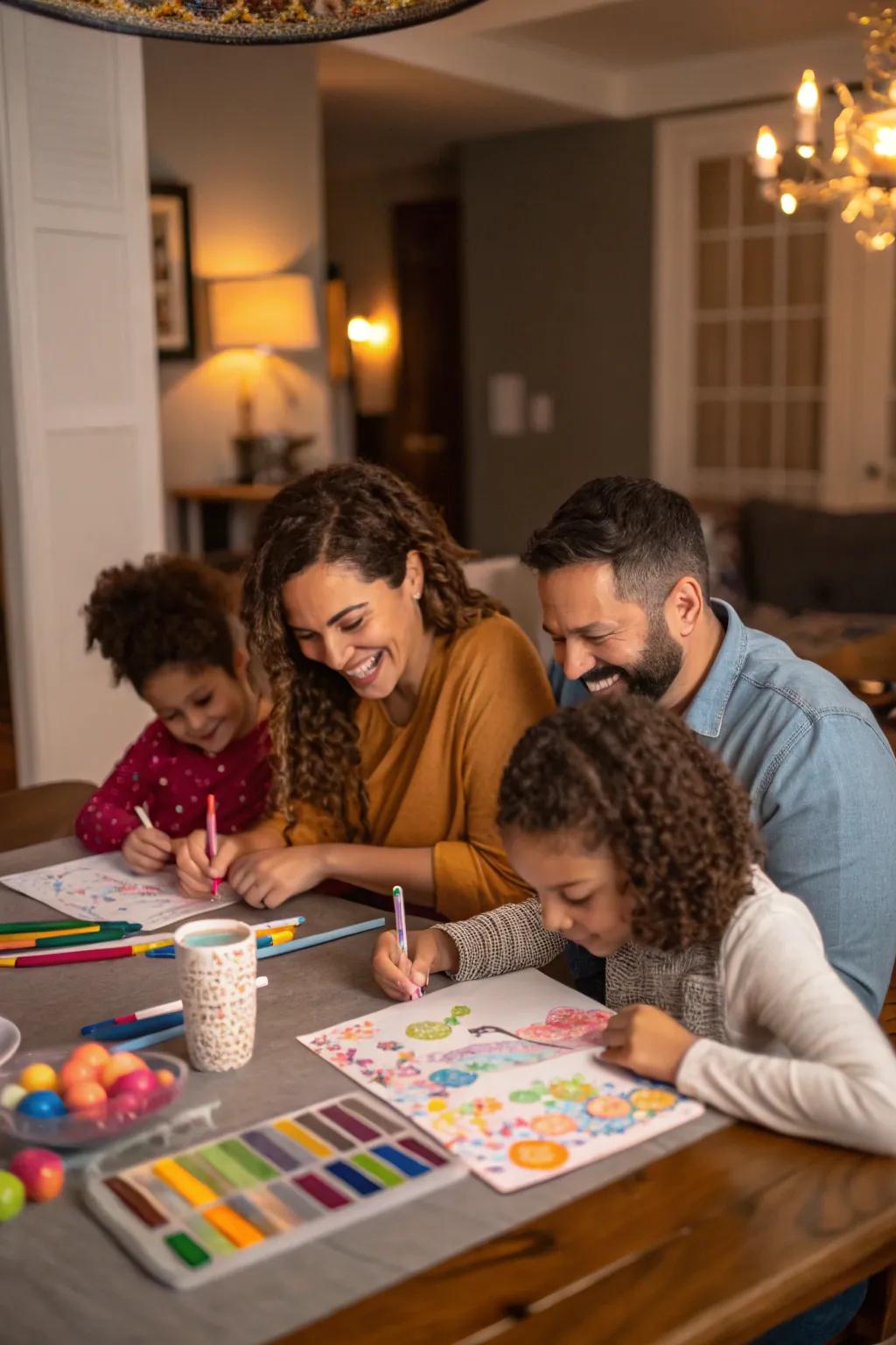 A DIY art night encourages creativity and shared joy.