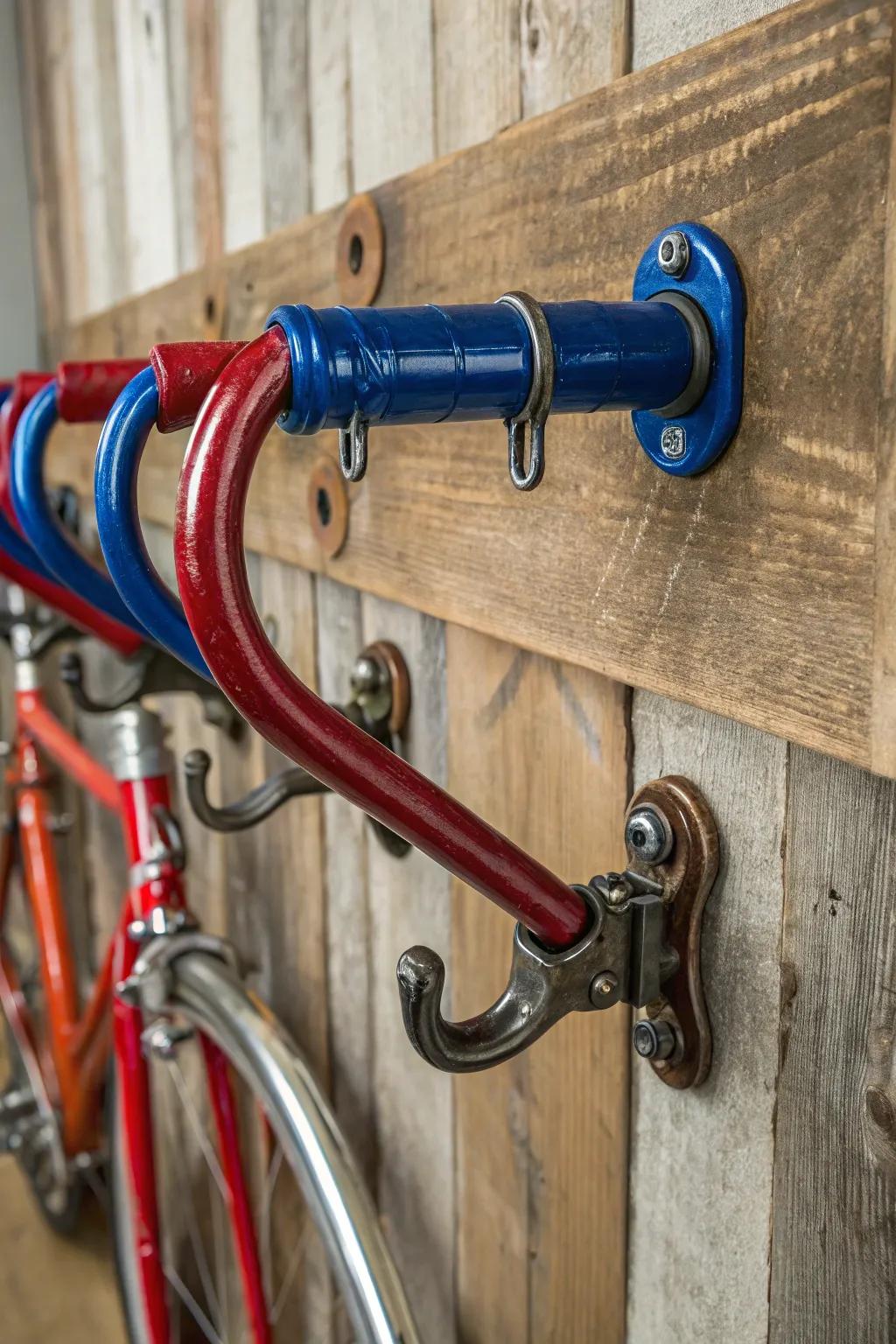 Reinvent your foyer by introducing a fearless and imaginative handlebar garment rack, an instigator of dialogue.