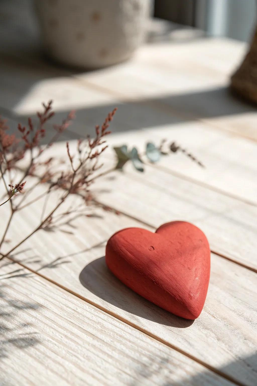 Welcome straightforwardness and affection through a beautifully fashioned earthenware heart.