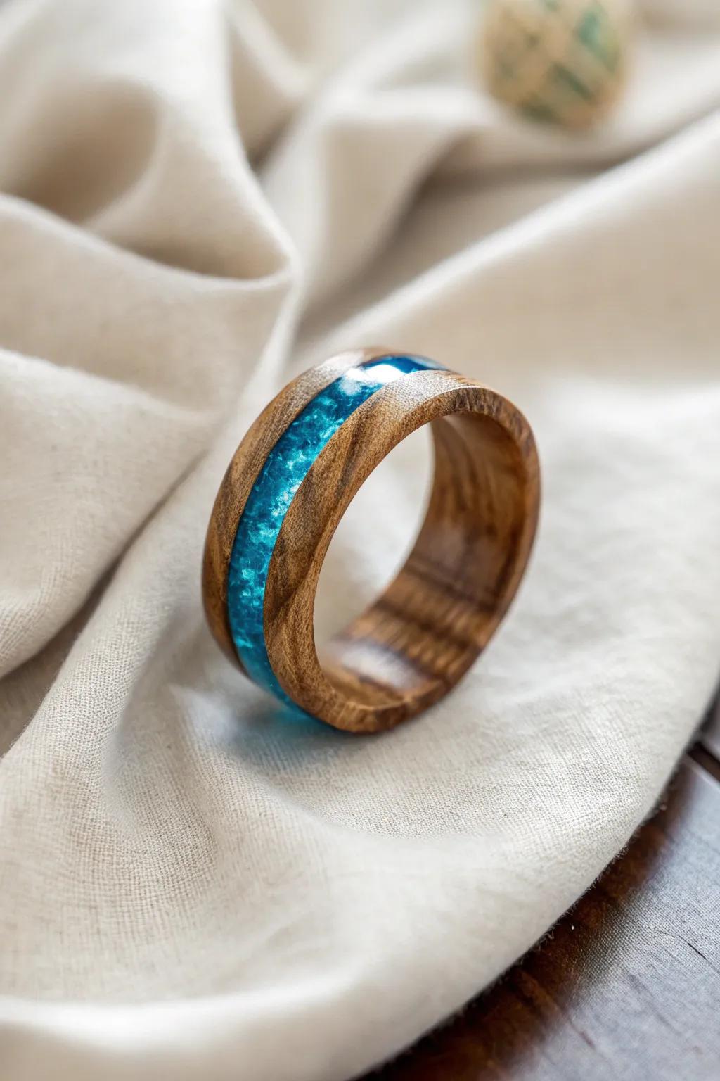 Uncover the flawless harmony of nature and skill with our striking timber and resin alliance rings. #MinimalistElegance #BohoChic