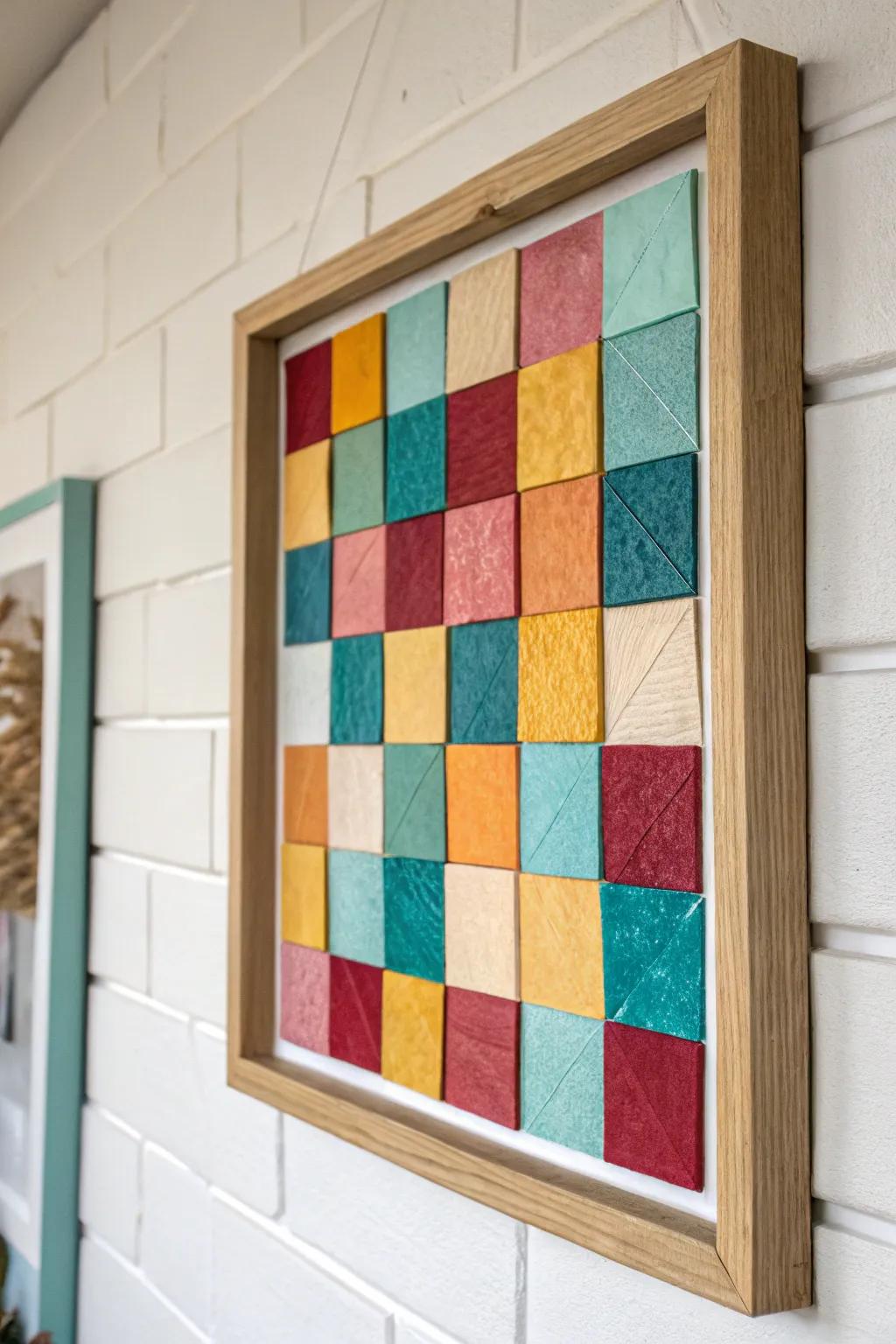 Redesign your space with extraordinary framed paper scrap art—where minimalism encounters dynamic creativity!