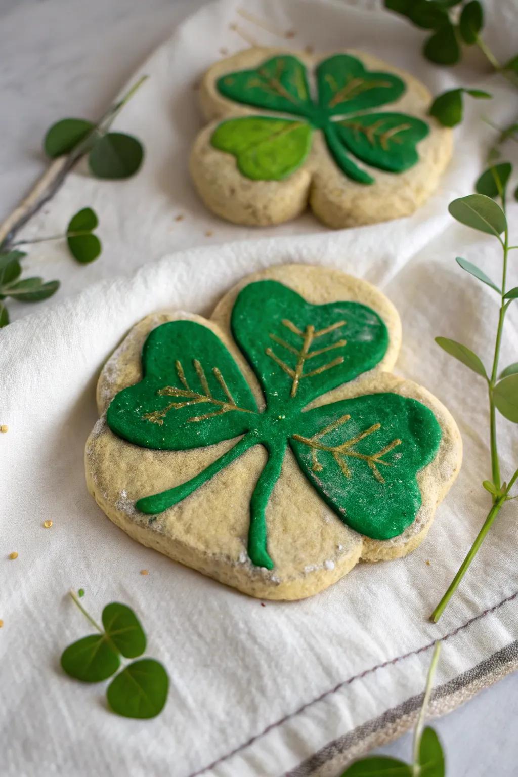 Artistic Merriment: Hand-painted saline mixture shamrocks that brighten any gloomy afternoon.