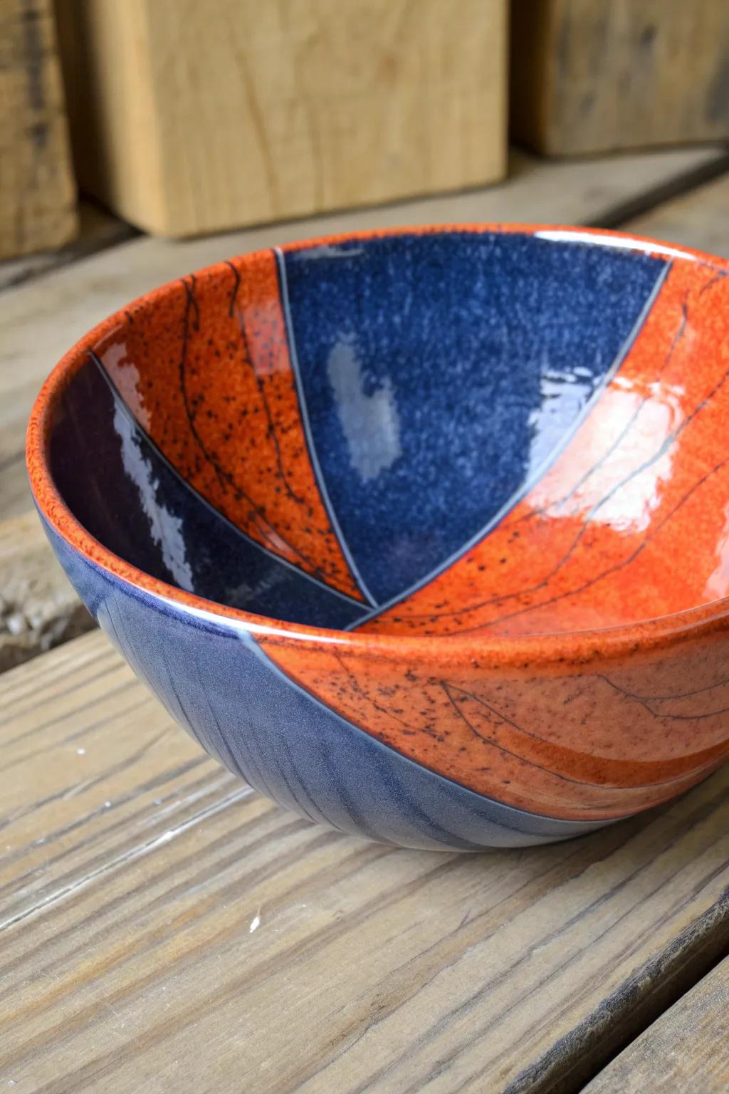 Elevate your dining experience with this bold and uniquely crafted slab-constructed bowl.