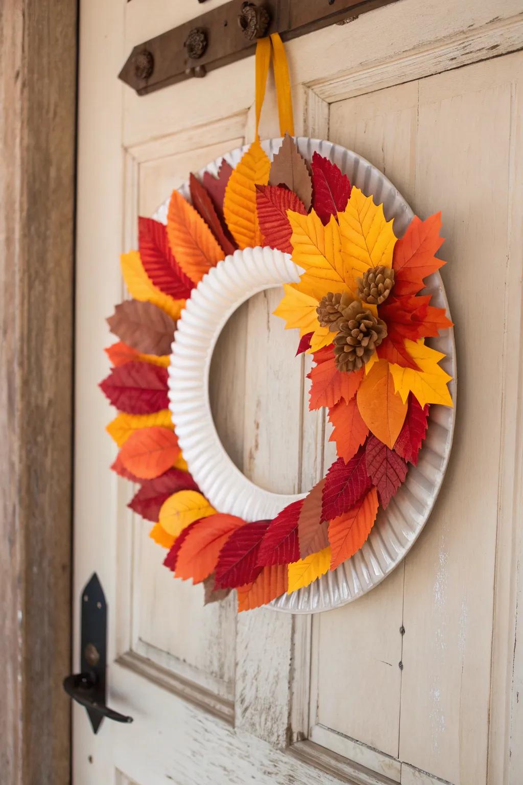 Bestow a hint of autumnal charm upon your threshold with this dynamic Turkey Paper Plate Garland!