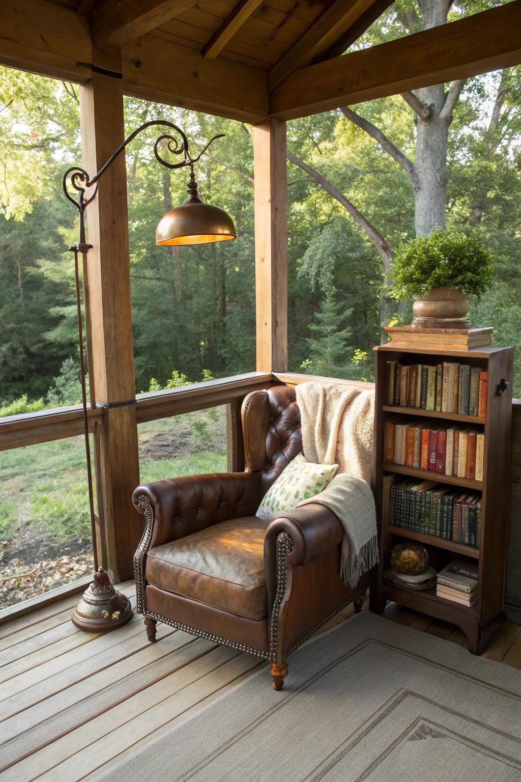 Escape into a narrative within your quintessential porch reading corner.