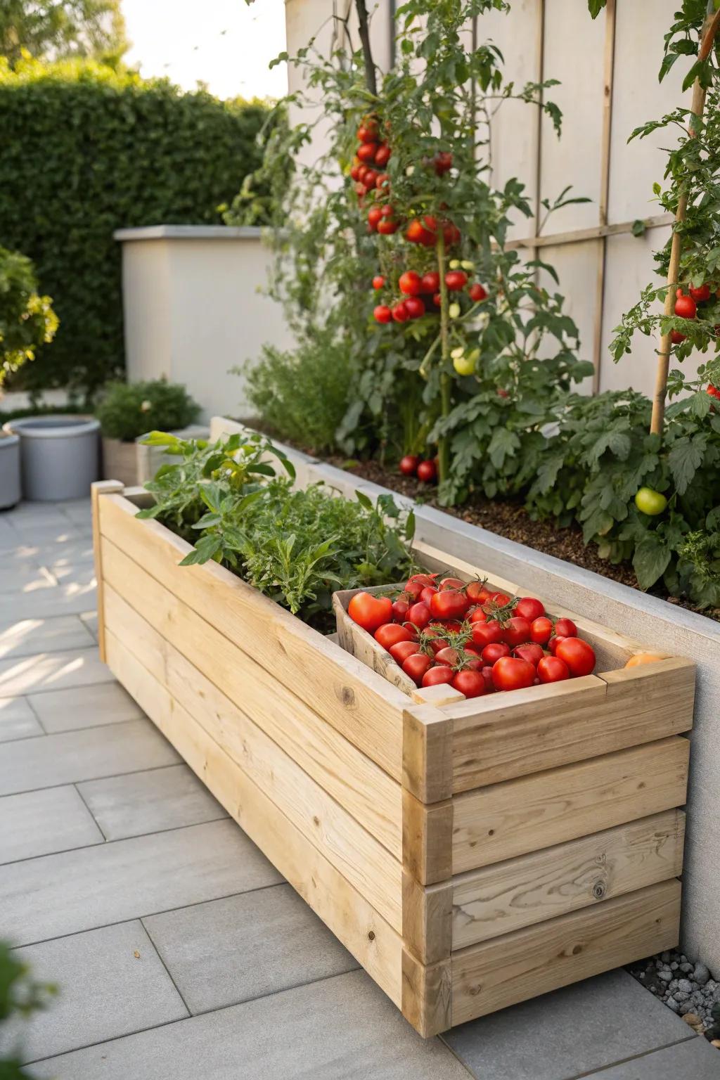 Elevate your gardening experience with beautiful elevated planters—where simplicity meets natural beauty for perfect tomato growth!