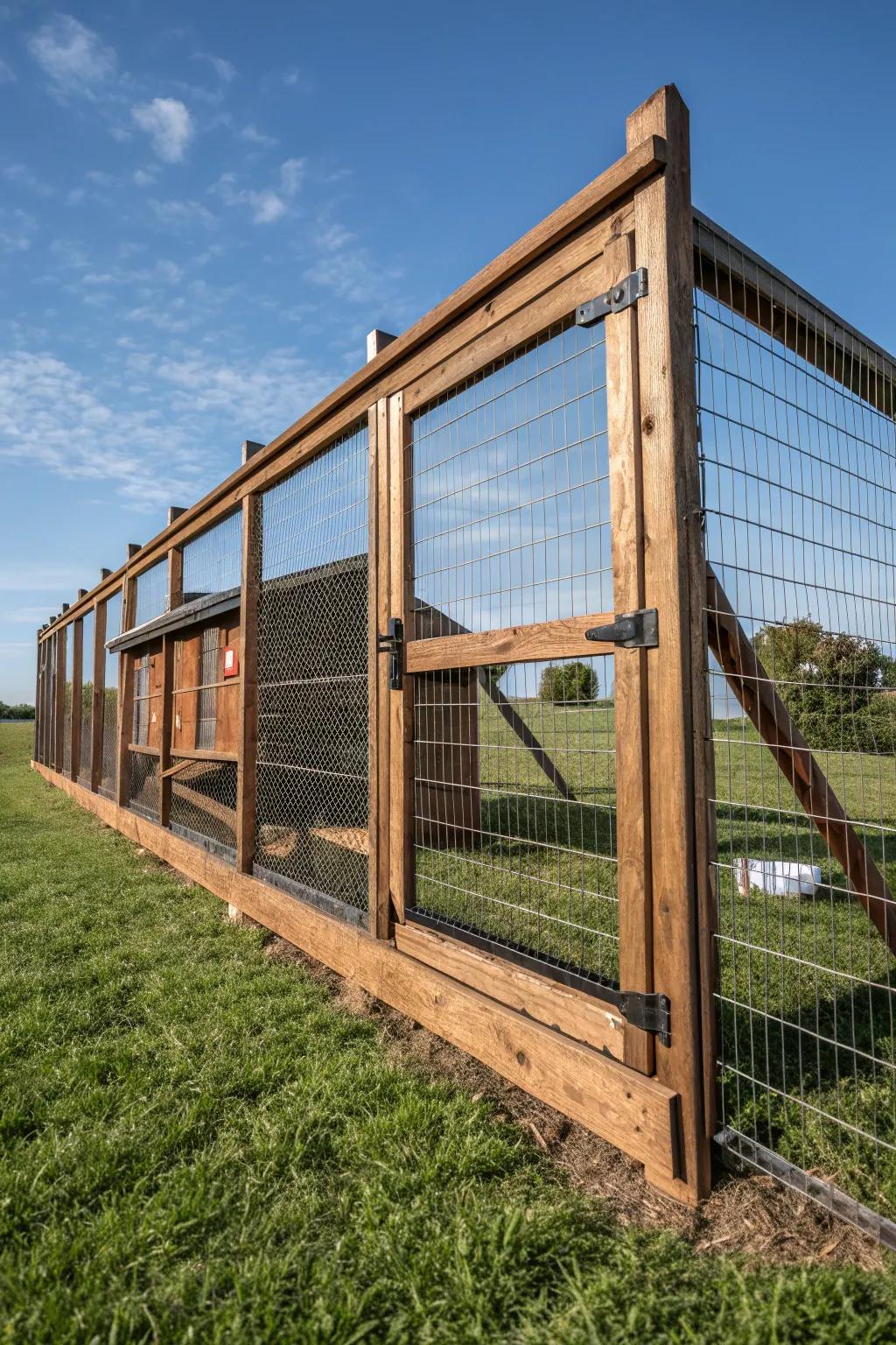Experience top-tier craftsmanship with this impressive turkey coop outdoor corridor—where elegance meets utility.