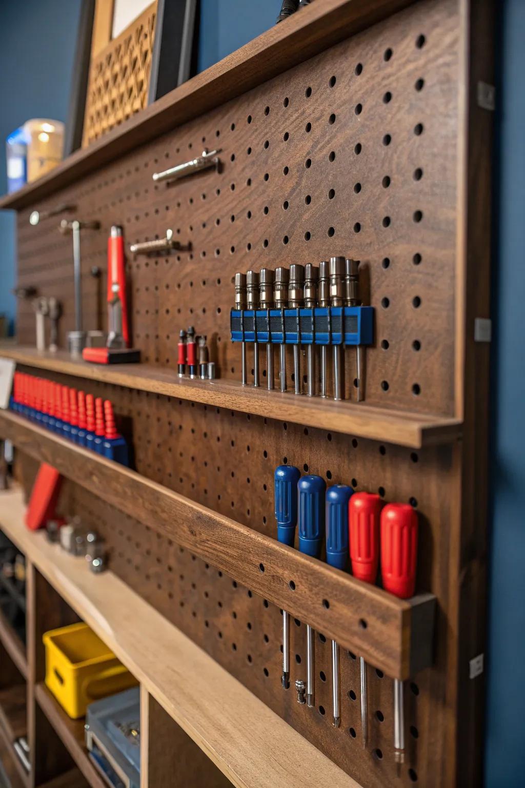 Revolutionize your area with dynamic pinboard shelving—where artistic design complements ingenuity.