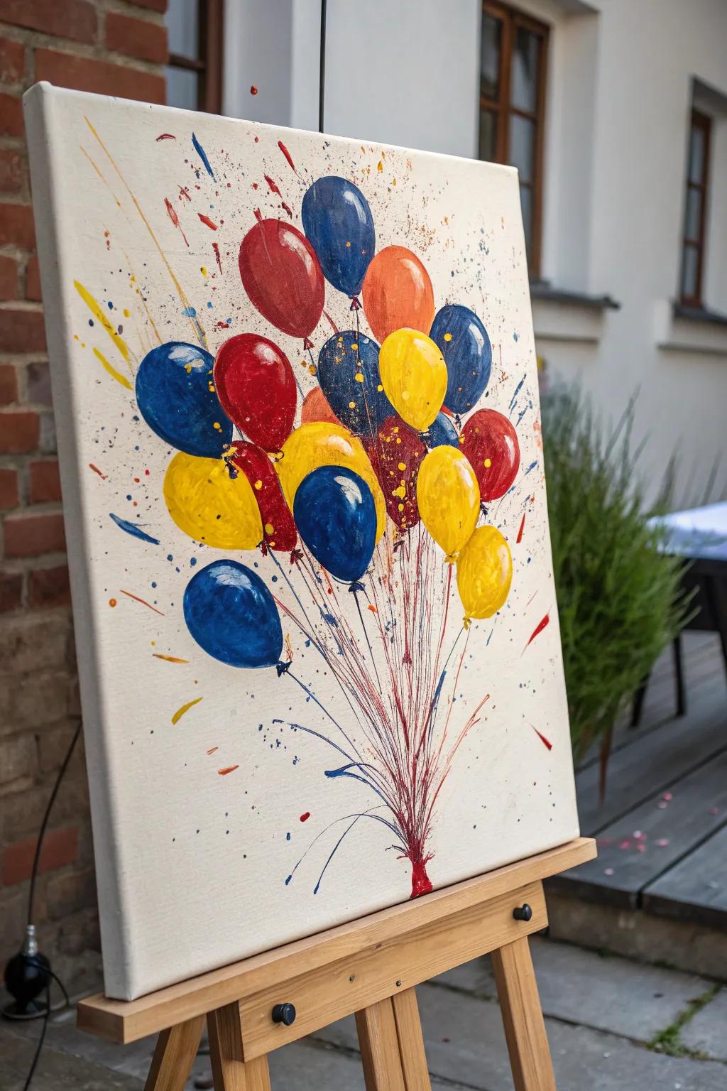 Introduce a dash of vibrant energy with an abstract sky orb detonation, ideal for a spirited and animated culinary space.