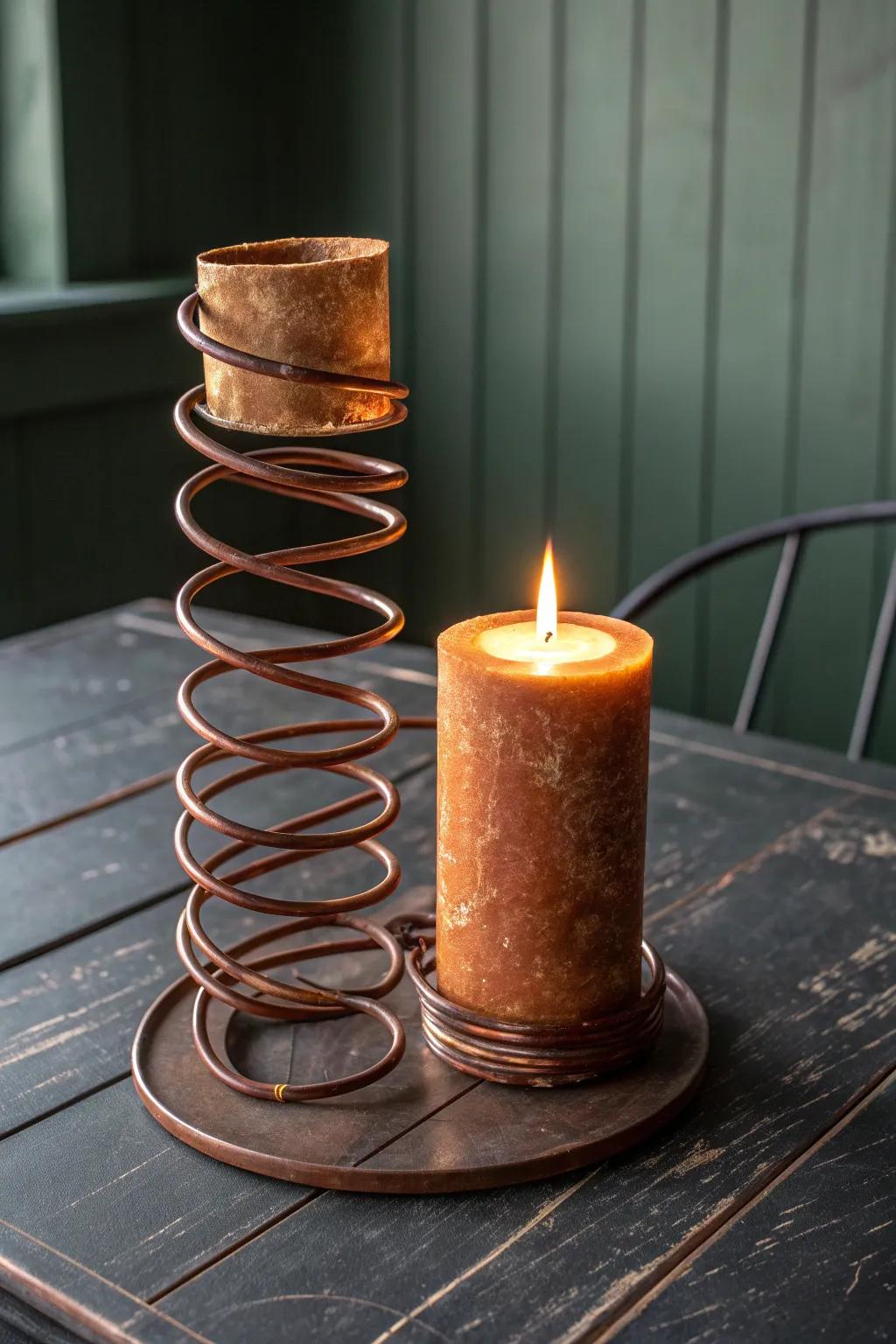 Transform the ordinary into the extraordinary: Enhance your area with this handcrafted spring light holder.