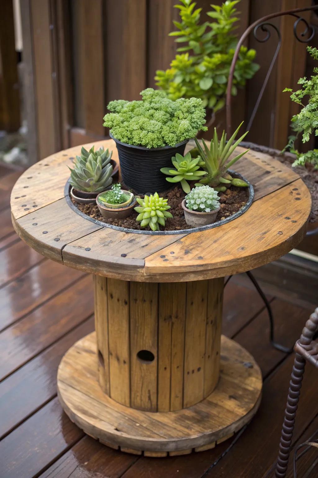 Enhance your space with a DIY plant display table that unifies function and flair. 🌿 #CraftedElegance
