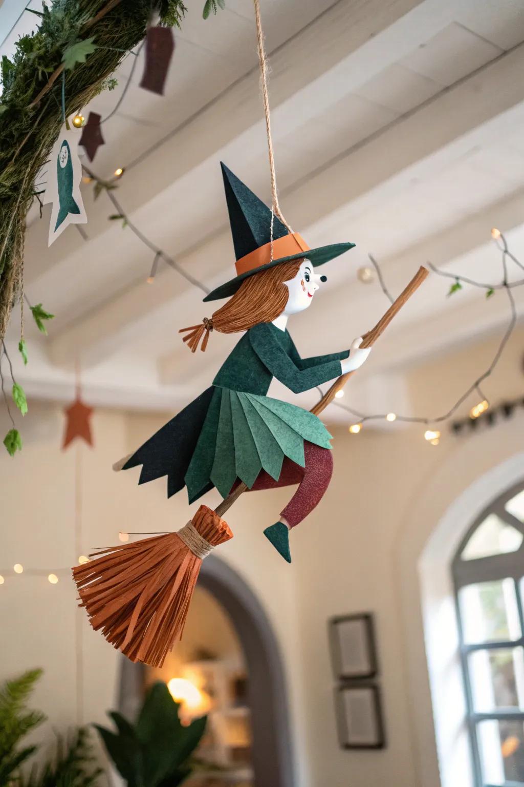 Captivating Elegance: A Basic Boho Witch in Flight