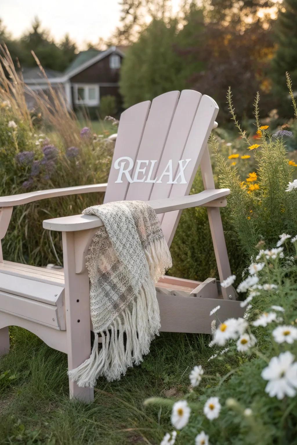 Embrace tranquility with a personalized inscription on your Adirondack chair. Let the simplicity and refinement of Scandinavian design inspire your outdoor haven.