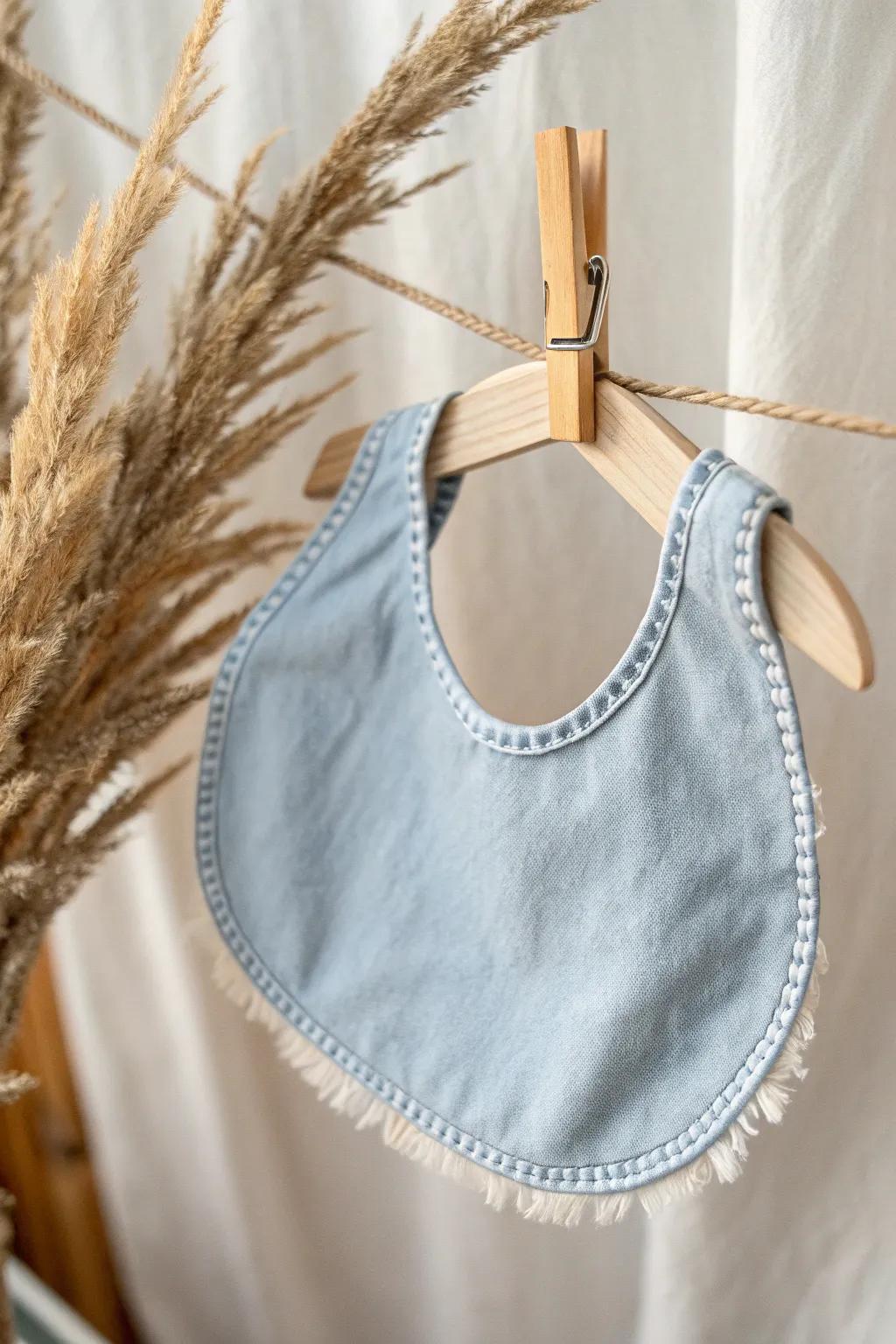 Transform aged trousers into charming heavy cotton bibs that combine fashion with sustainability.