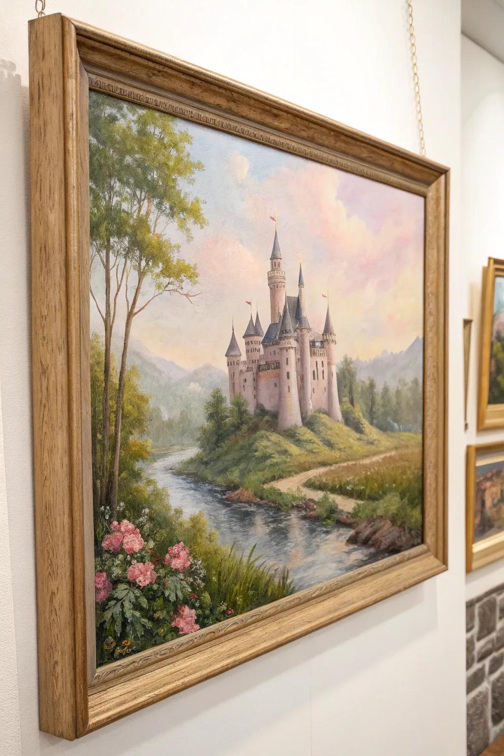 Escape to a fairytale with this impressionist castle scenery.
