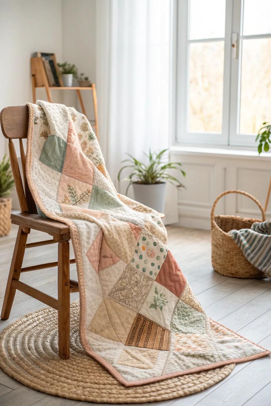 Envelop yourself in nostalgia: Design your bespoke quilt adorned with beloved textiles.