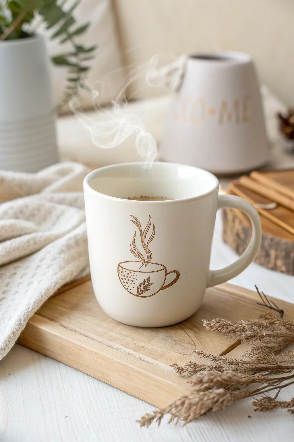 Simplicity meets charm: A cup that communicates volumes with just a whisper.