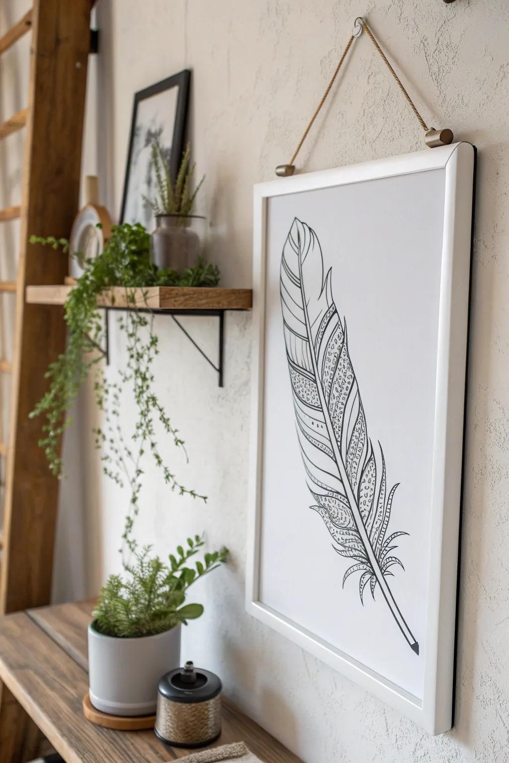 Unleash your creativity daily with a minimalist art corner—where simplicity meets soulful doodles.