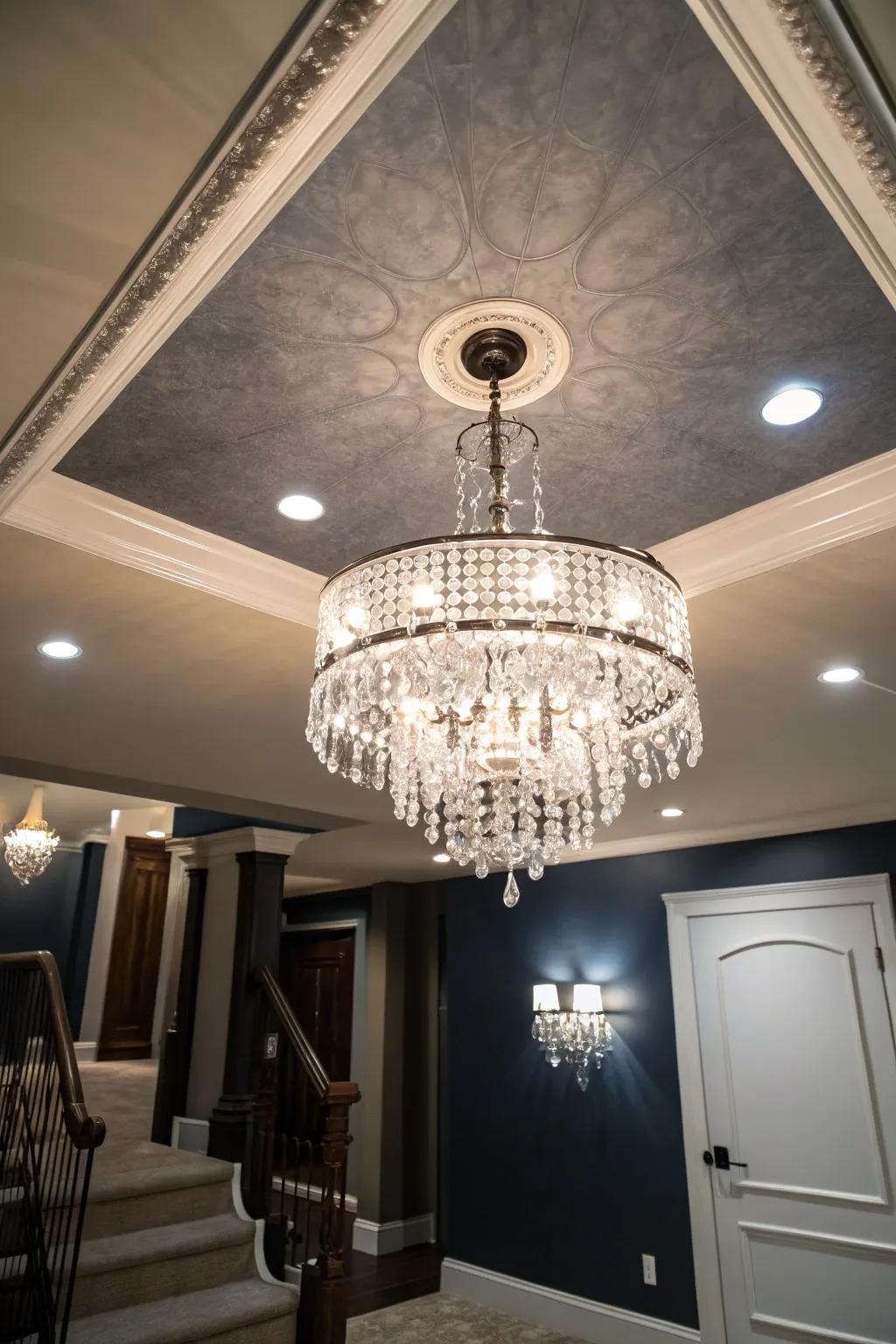 Transform your basement with a striking candelabra that radiates class.