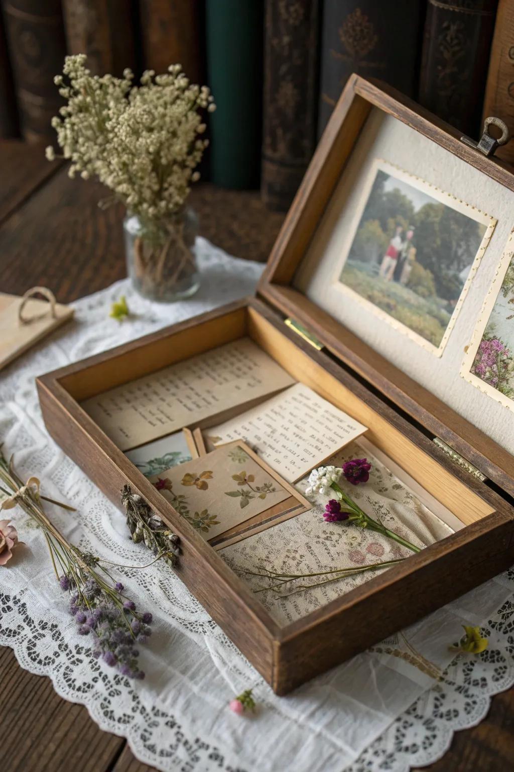Design a slice of history with this vintage shadow box masterpiece.