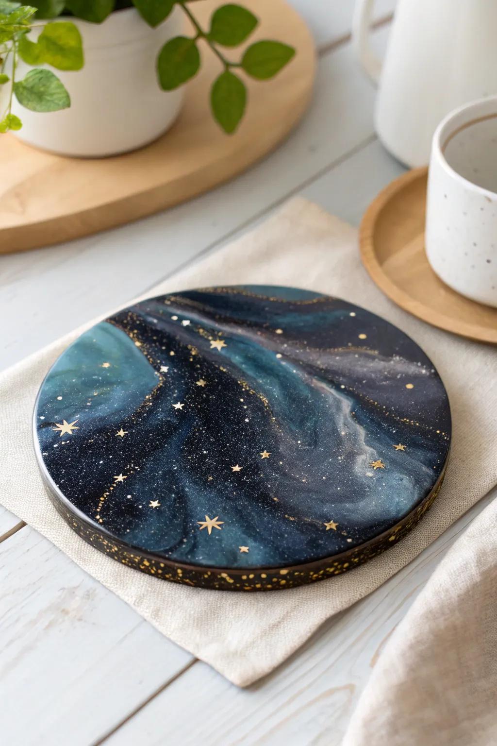 Transport your coffee break to the stars with these impressive cosmic coasters.