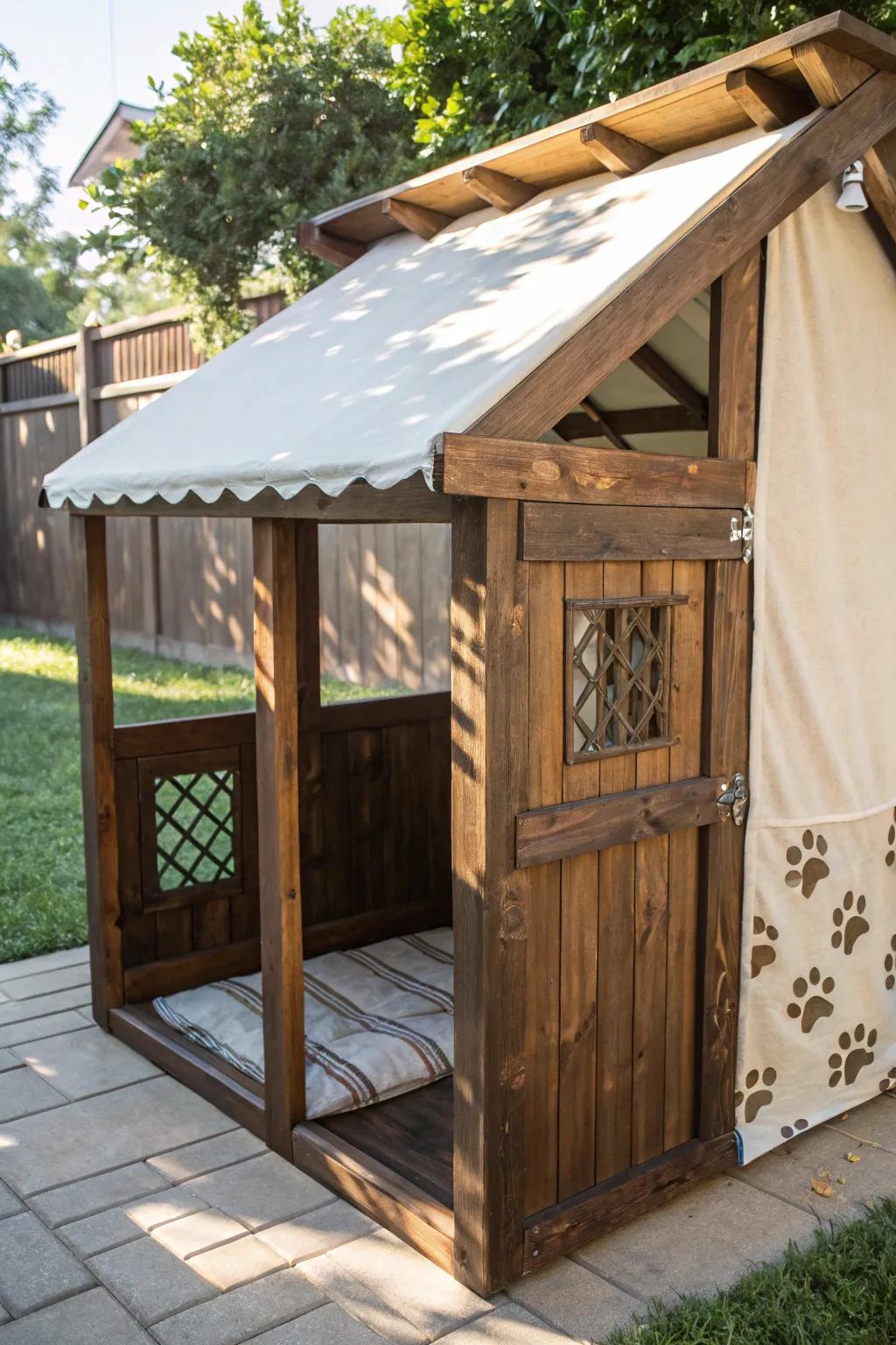 Construct the ideal sanctuary for your furry companion with an elegant DIY dog run shelter.