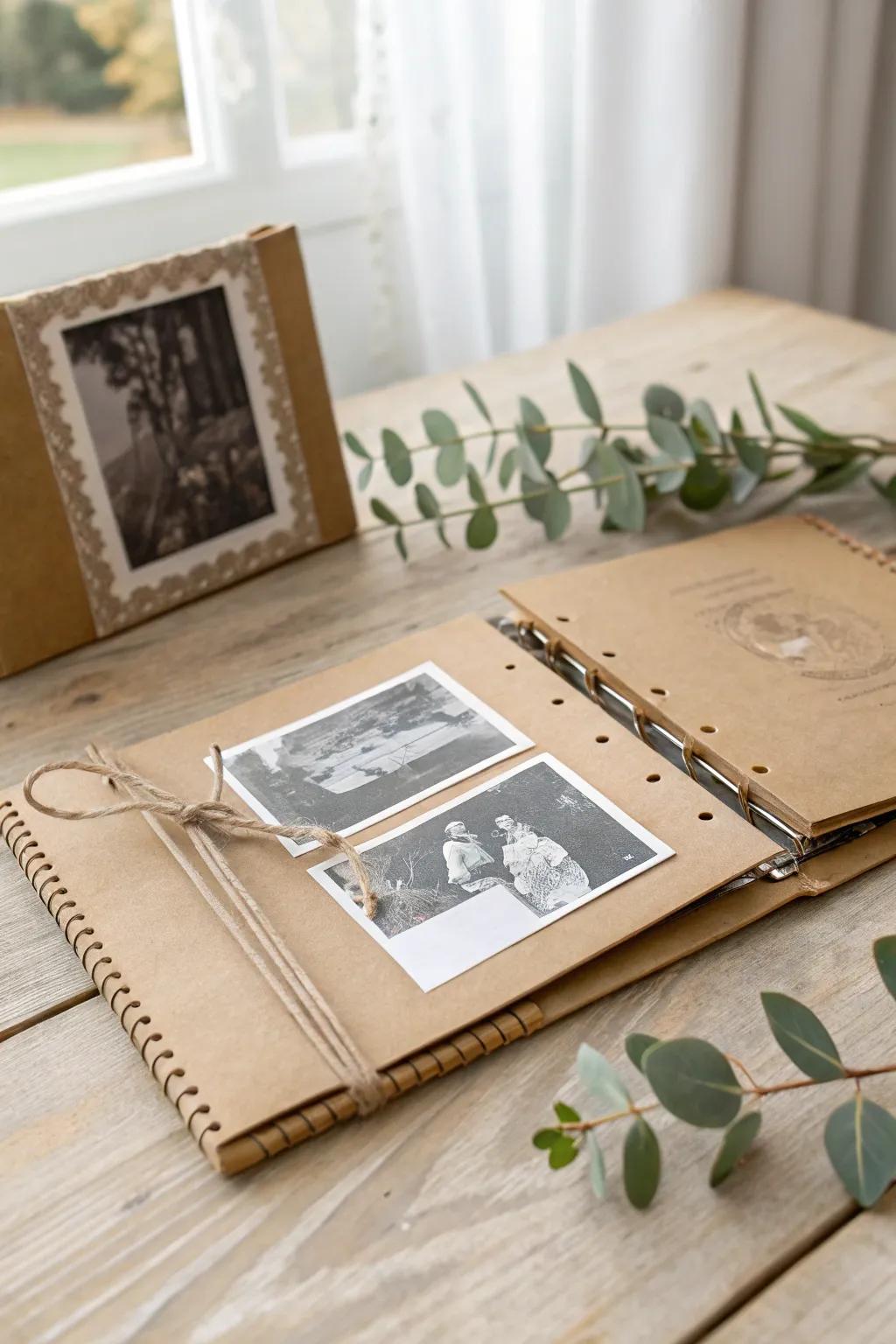 Immortalize memories with a hint of rustic beauty through this handcrafted rustic paper photo album.