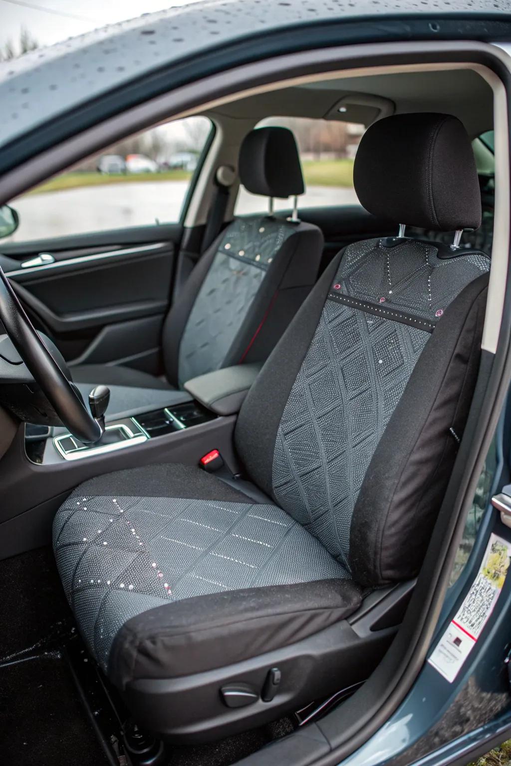 Remain dry in style with this refined, water-resistant seat covering—ideal for your upcoming adventure.