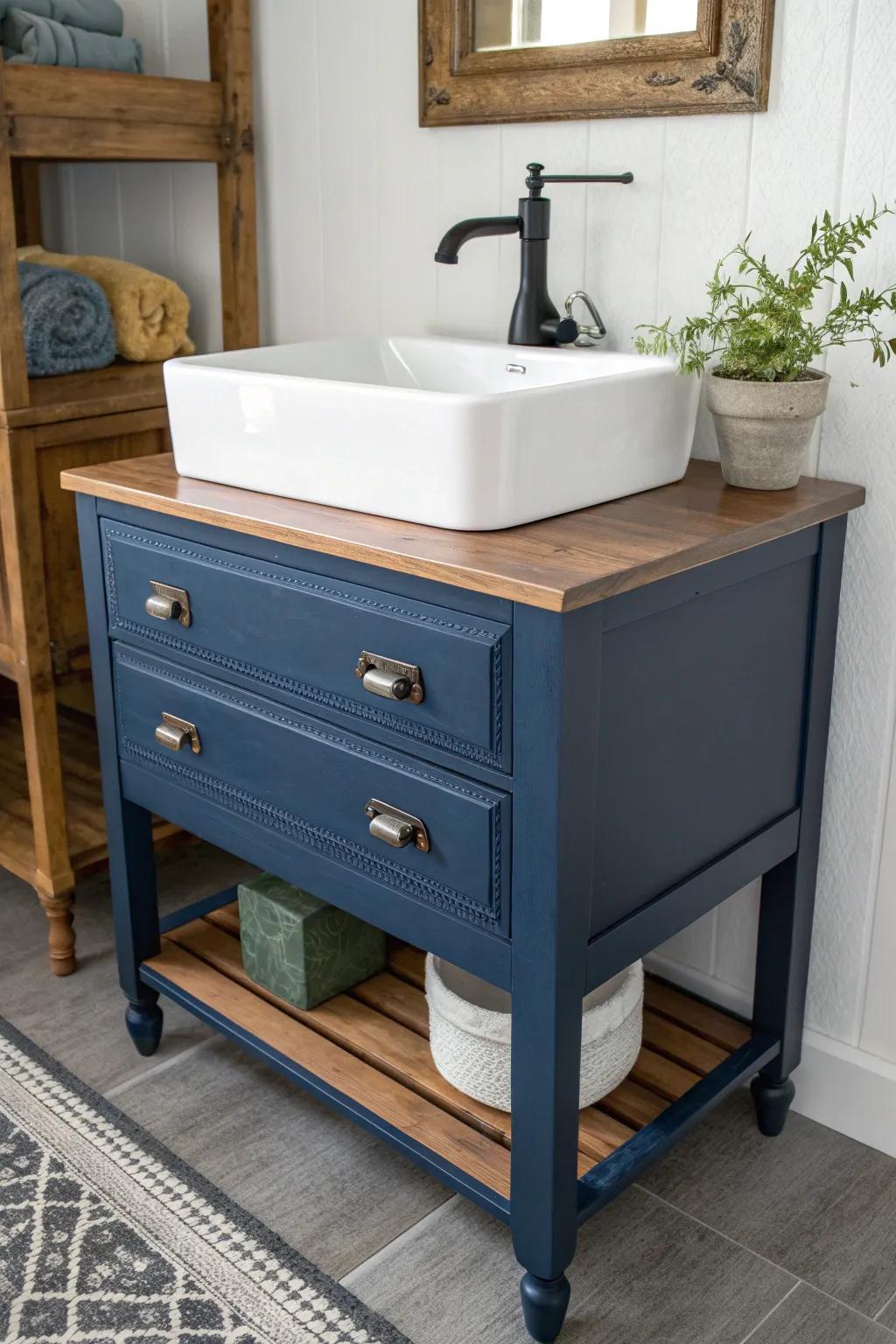 Revamp your petite washroom with this fashionable DIY vanity concept!