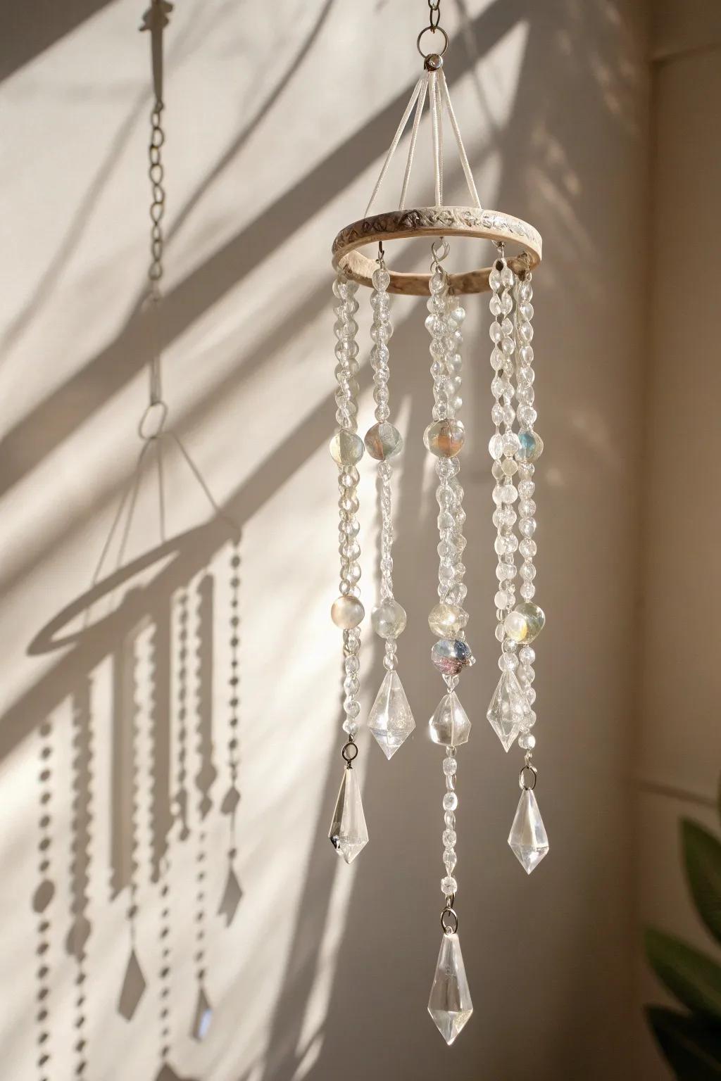 Embrace tranquility with these crystal-clear chimes, where elegance merges with simplicity.