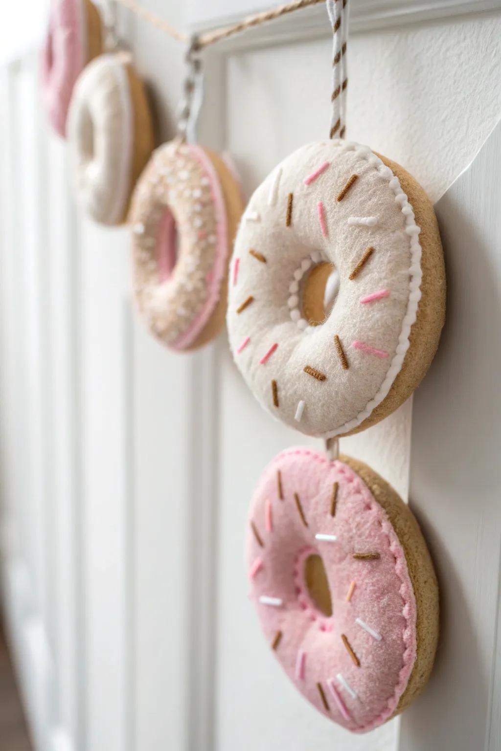 Introduce a hint of whimsy to your area with this charming textile pastry chain, where simplicity celebrates handcrafted charm.