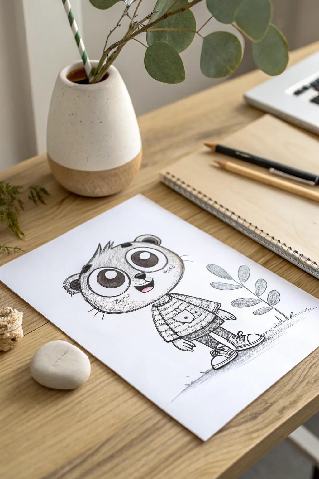 Ignite your artistic flair with whimsical comic figures that convey a story at a glance. #MinimalistArt #ScandiBoho