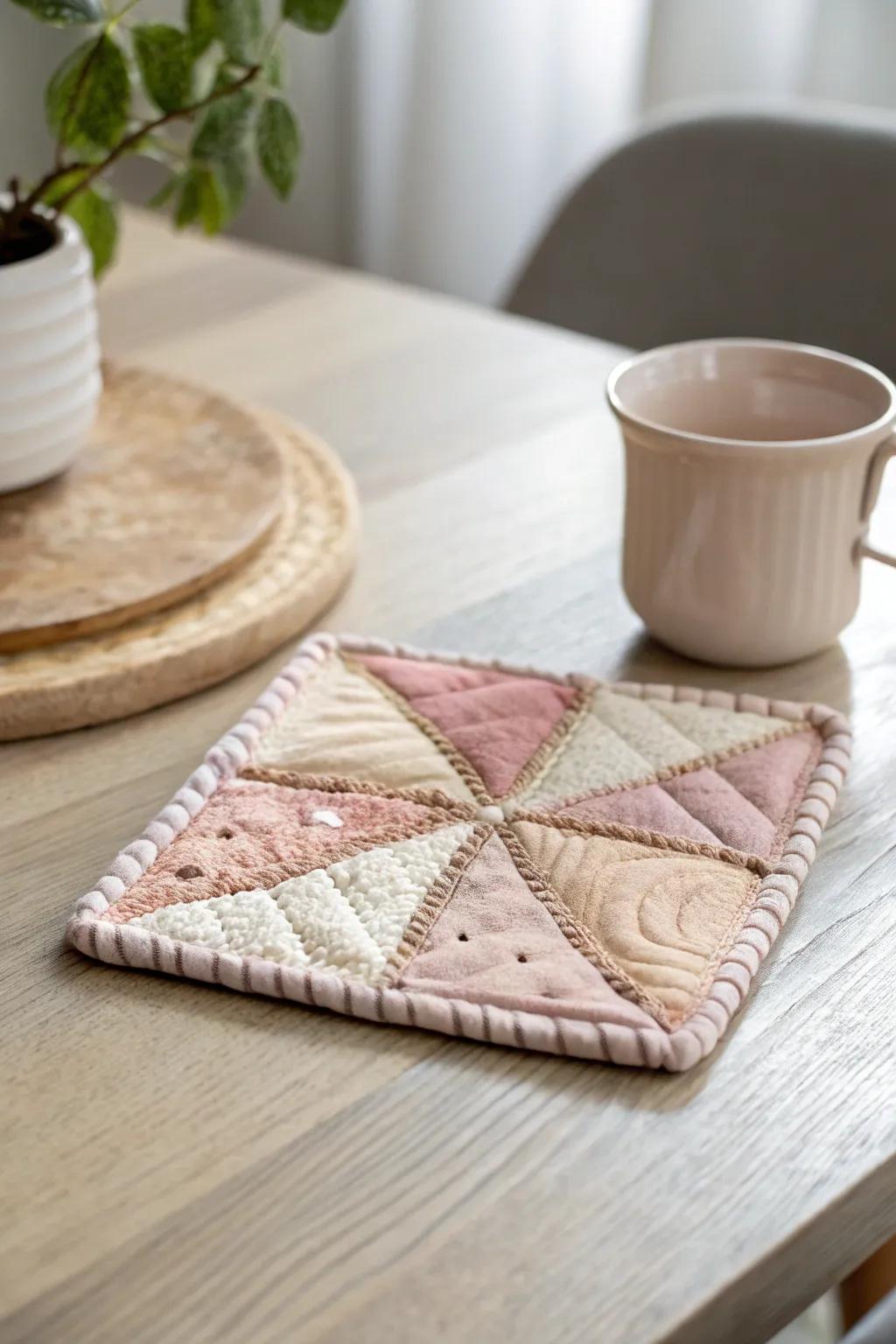 Charming and eco-friendly material bit coasters: adding artisanal beauty to your home.