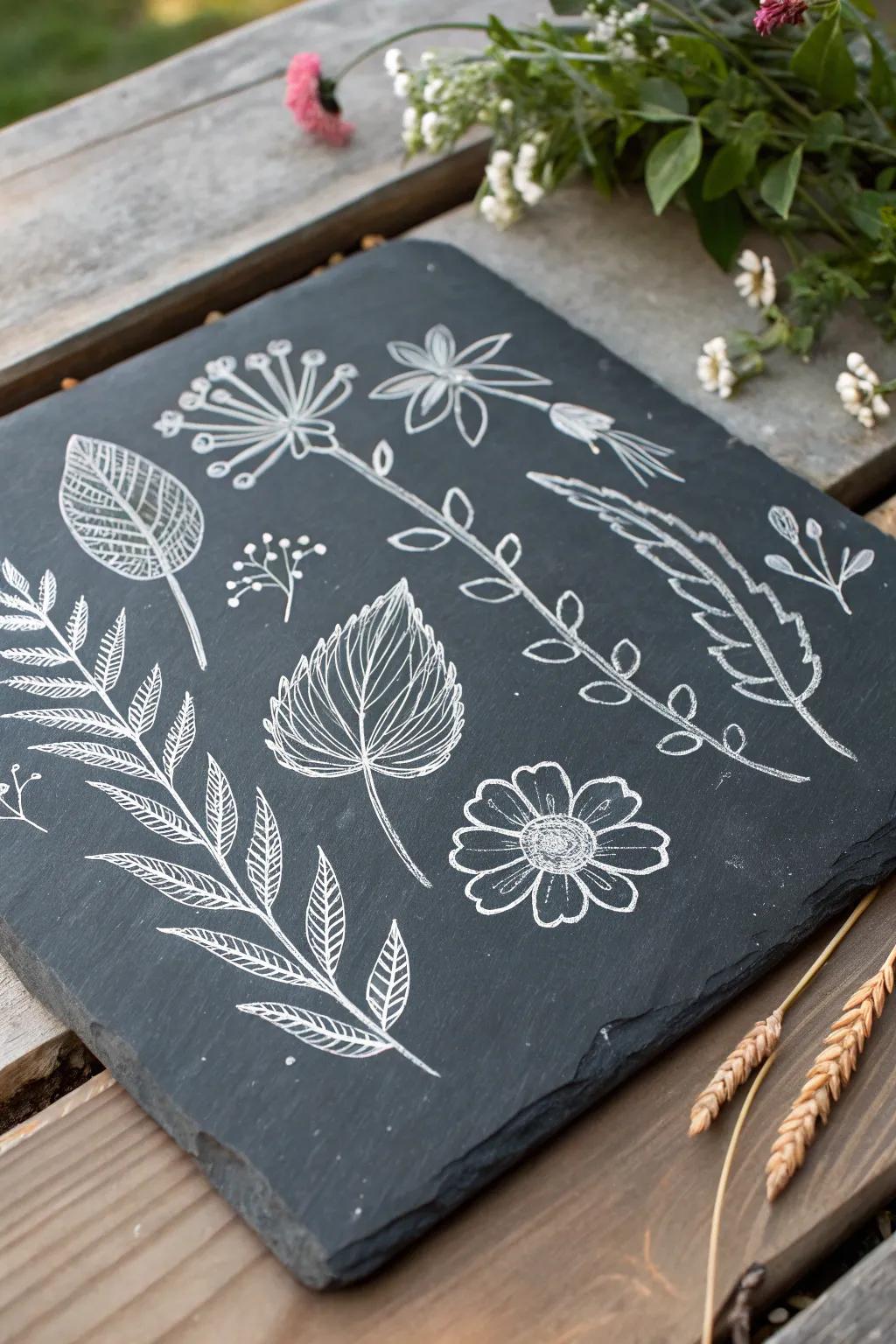 Unleash your creative flair with nature's own palette - simplicity unites with elegance in chalk artistry.