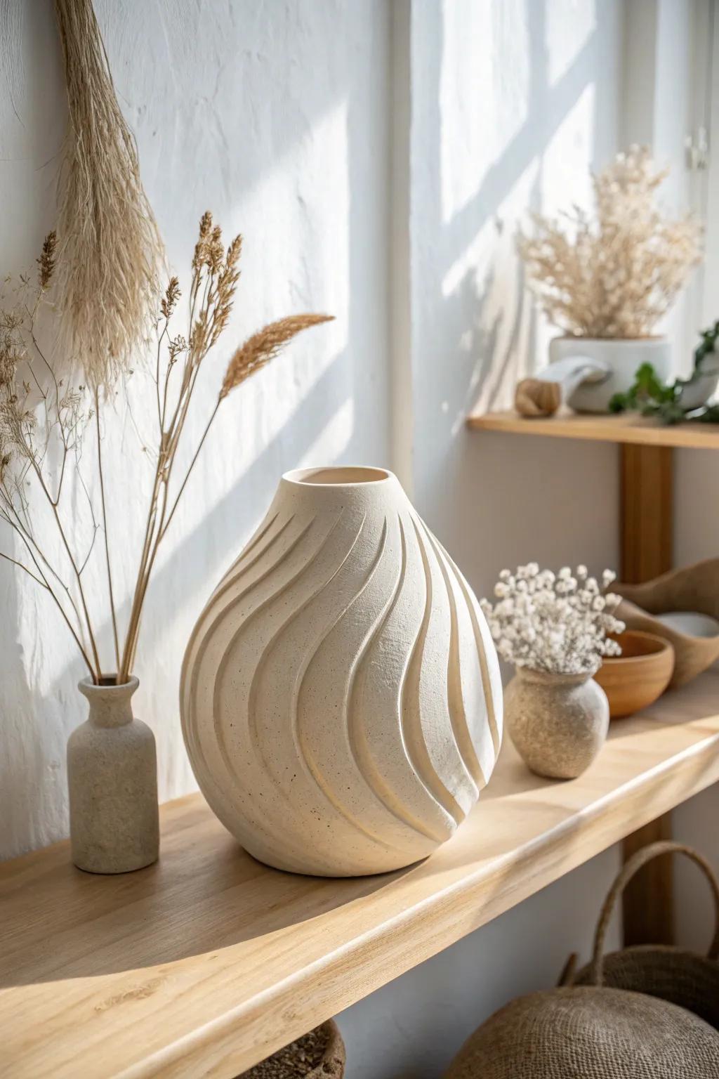 Embrace the essence of simplicity with fluid natural contours that metamorphose any space into a tranquil haven.