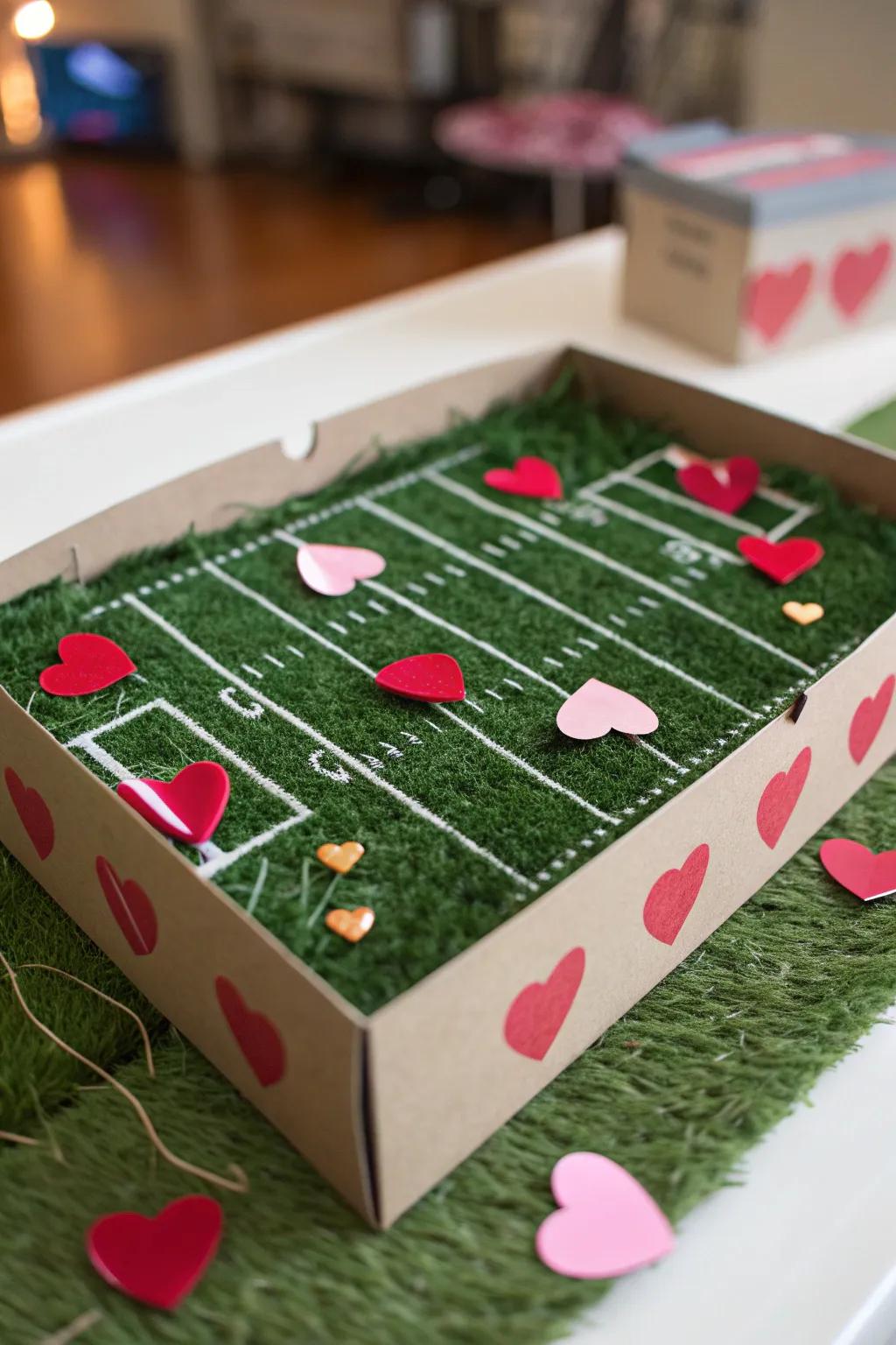 Make a love touchdown with this football Valentine's container!
