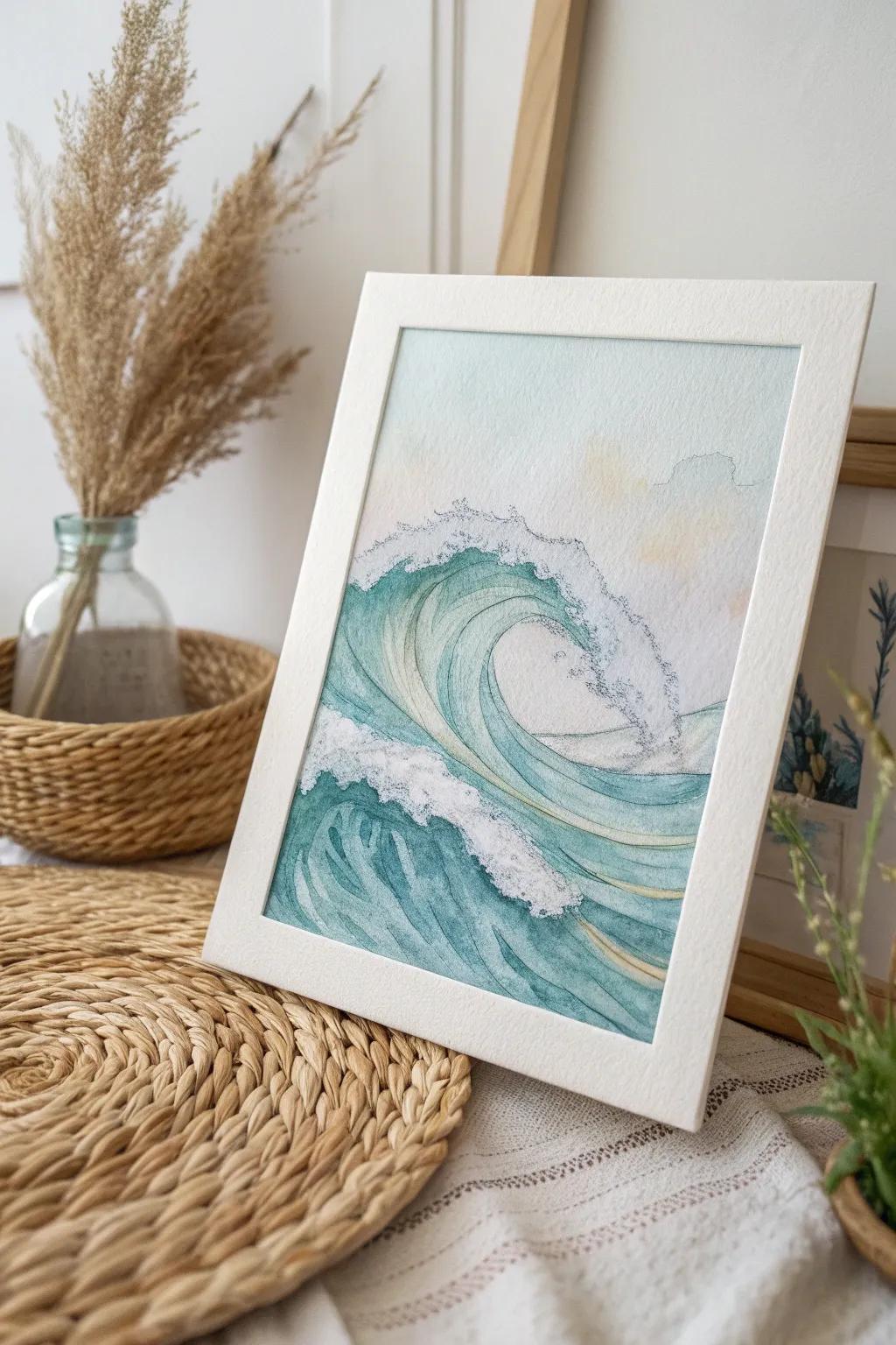 Flowing Peace: Animate the ocean using delicate pastels and gentle hues.