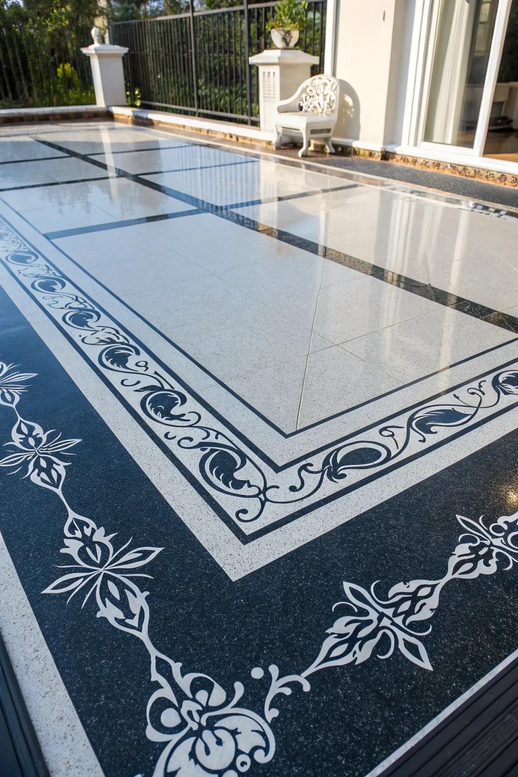 Enhance your patio using striking epoxy edges for an elegant touch.