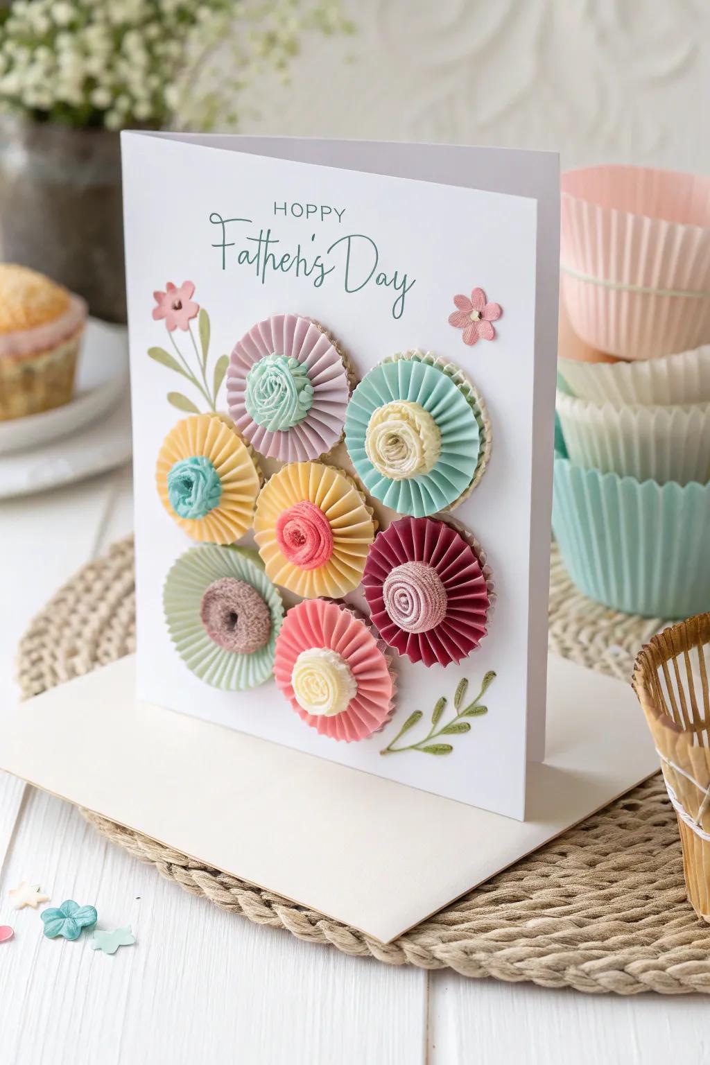 Infuse a handmade allure into your Father's Day with a spectacular card employing confection liners to achieve a distinctive 3D aesthetic!