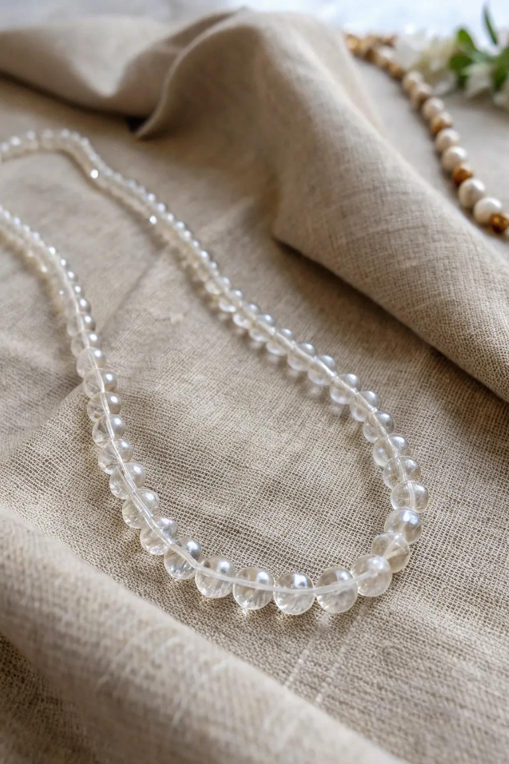 Appreciate the beauty of simplicity featuring this minimalist glass beaded necklace, ideally suited to all occasions.