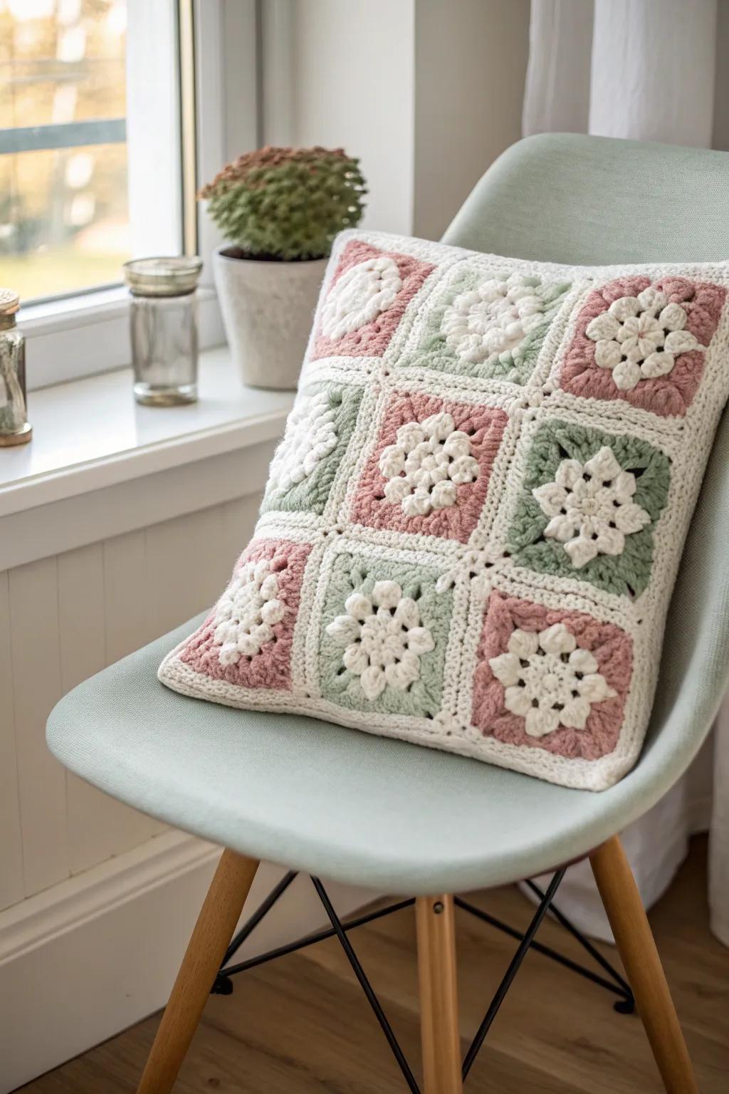 Snuggle up with a hint of handmade refinement. 🌿✨ #GrannySquareLove
