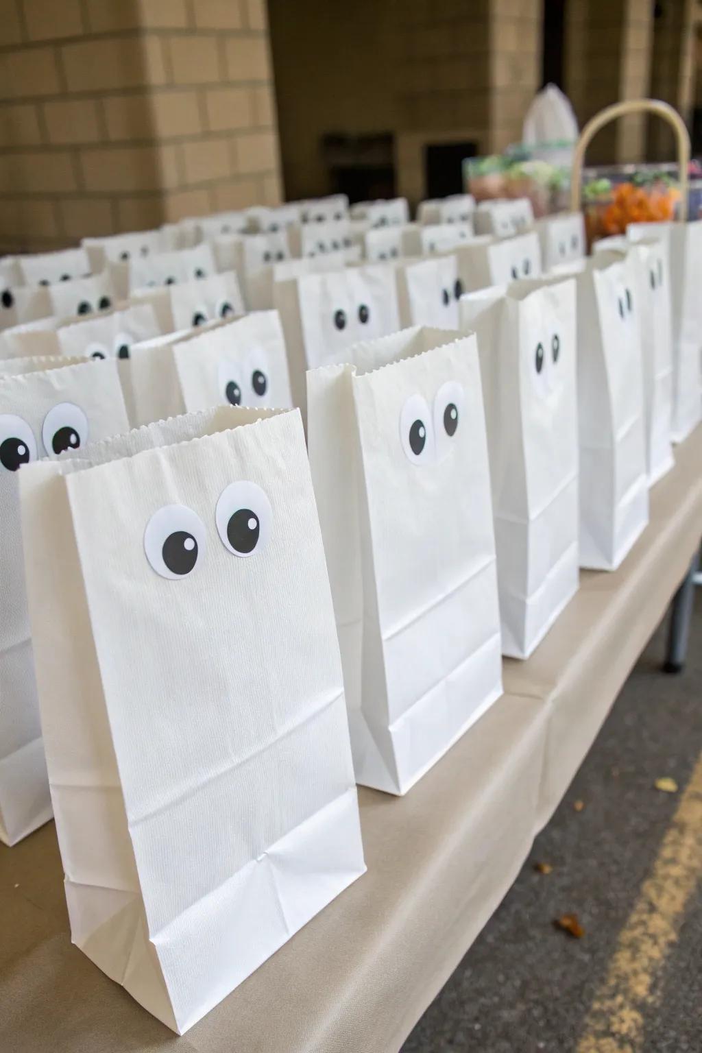Sweet and not-so-spooky specter treat pouches.
