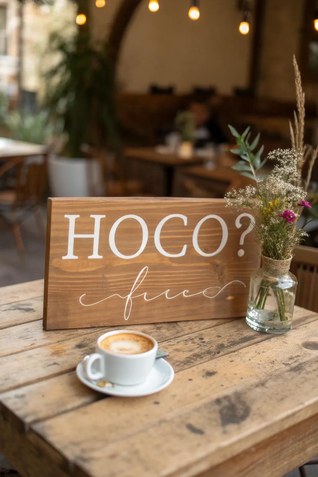 Design your perfect 'hoco' occasion with a minimalist charm. 🌿☕ #HomecomingProposal #ScandiBoho