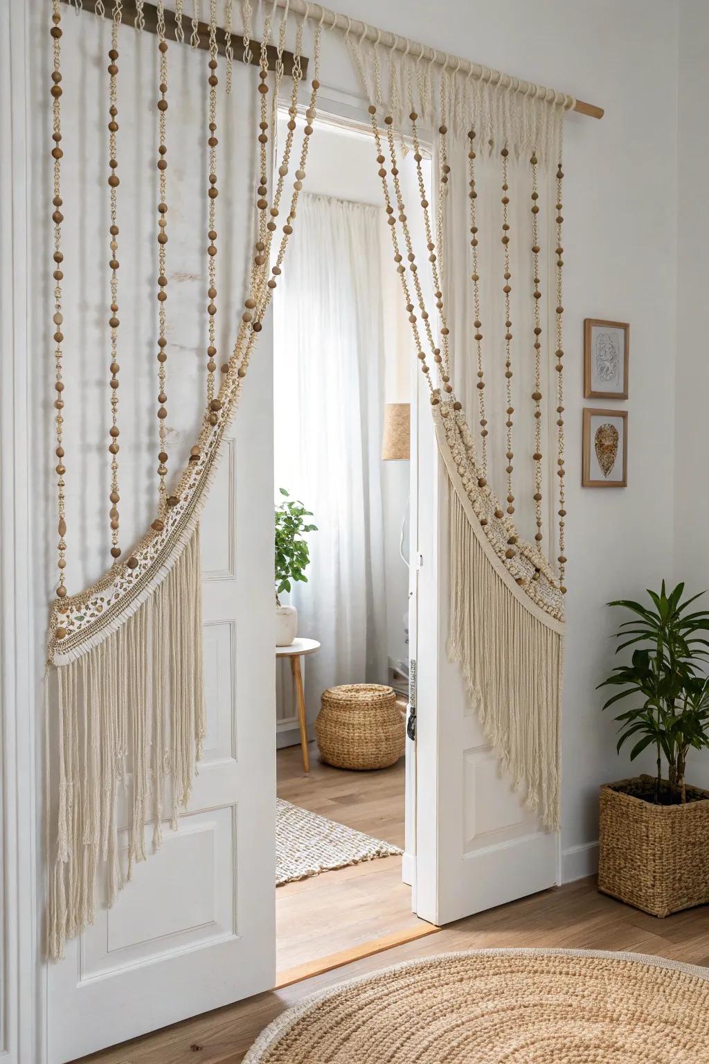 Add a suggestion of bohemian beauty to your area with exquisitely made strand drapes.