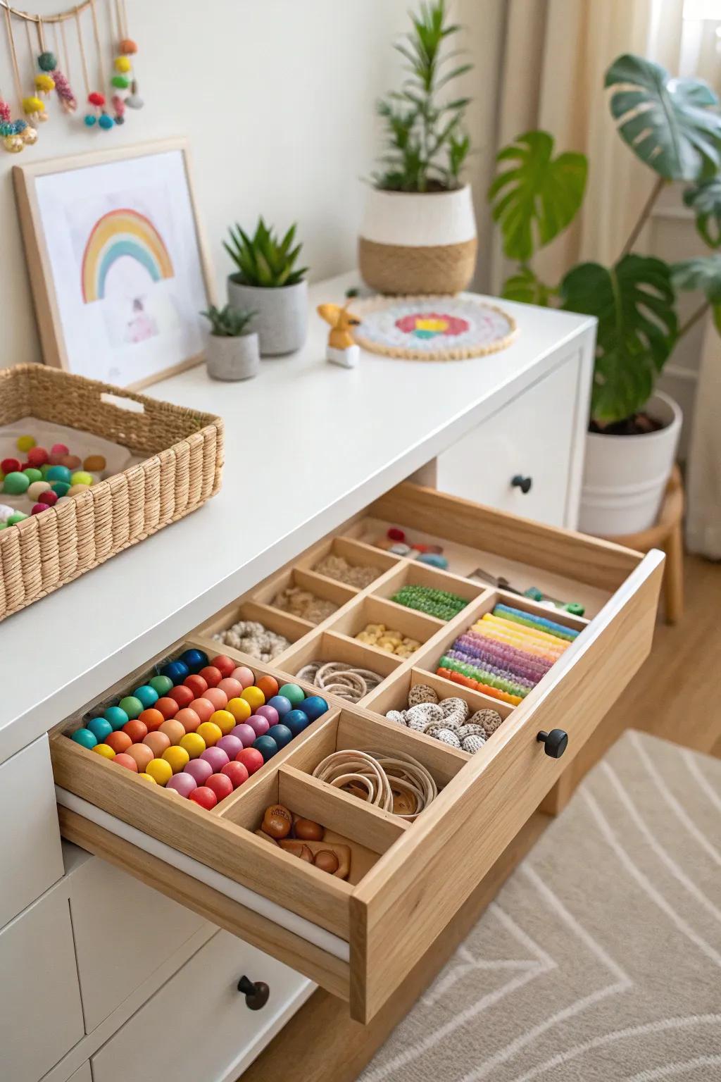 Unearth the key to arranged inventiveness with refined drawer partitions.