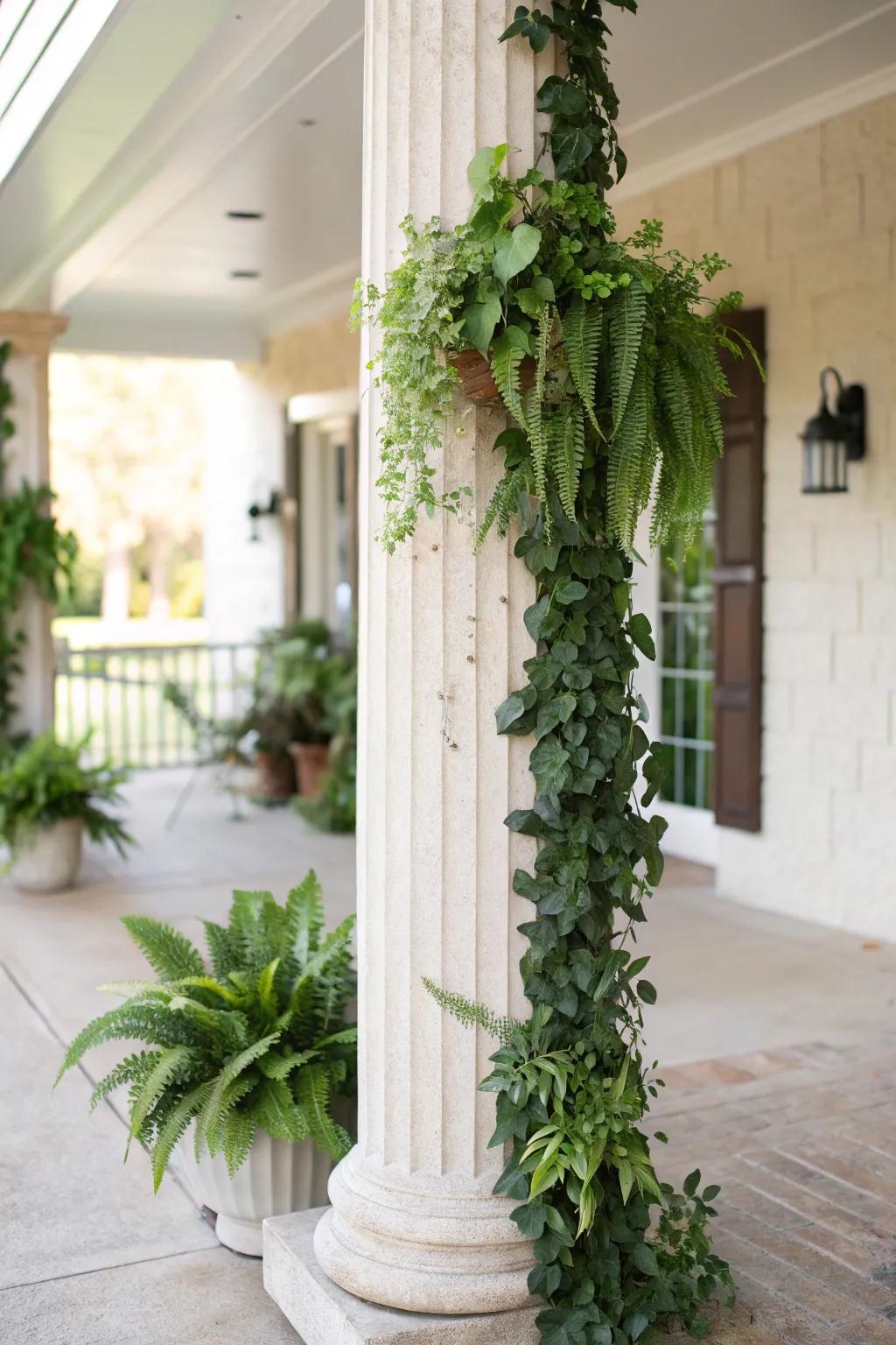 Enhance your entryway through the charm of an upright garden—nature's artistry at your doorstep!