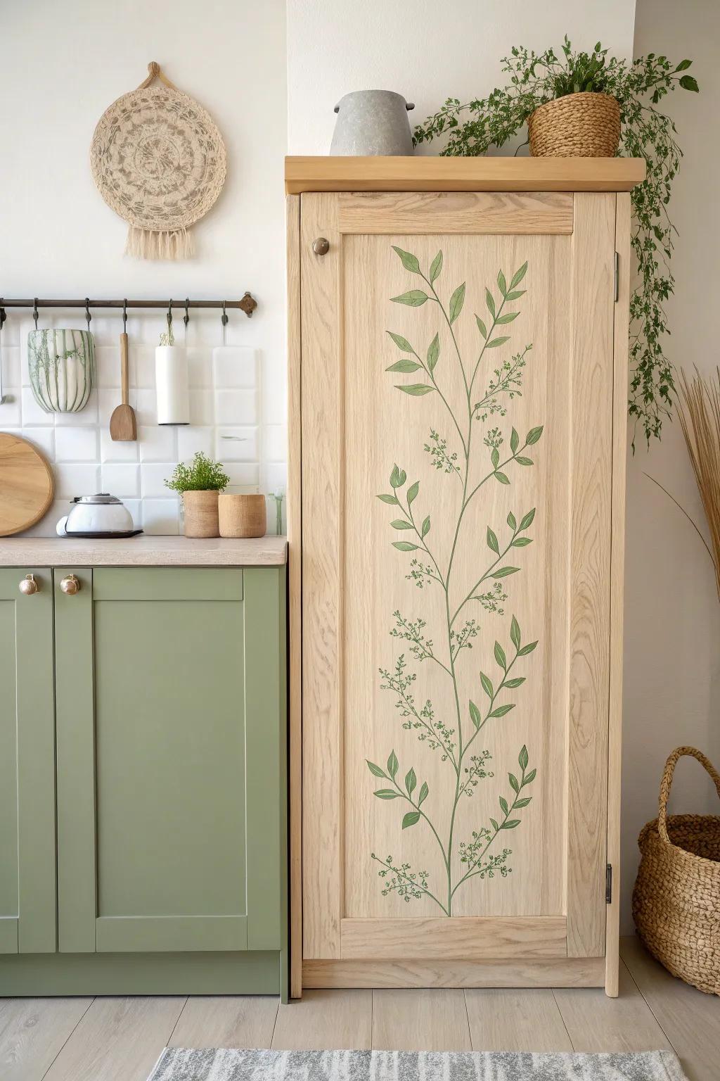 Invite the serenity of nature into your kitchen with graceful vine stencils. Unlock your creative potential through this straightforward DIY project!