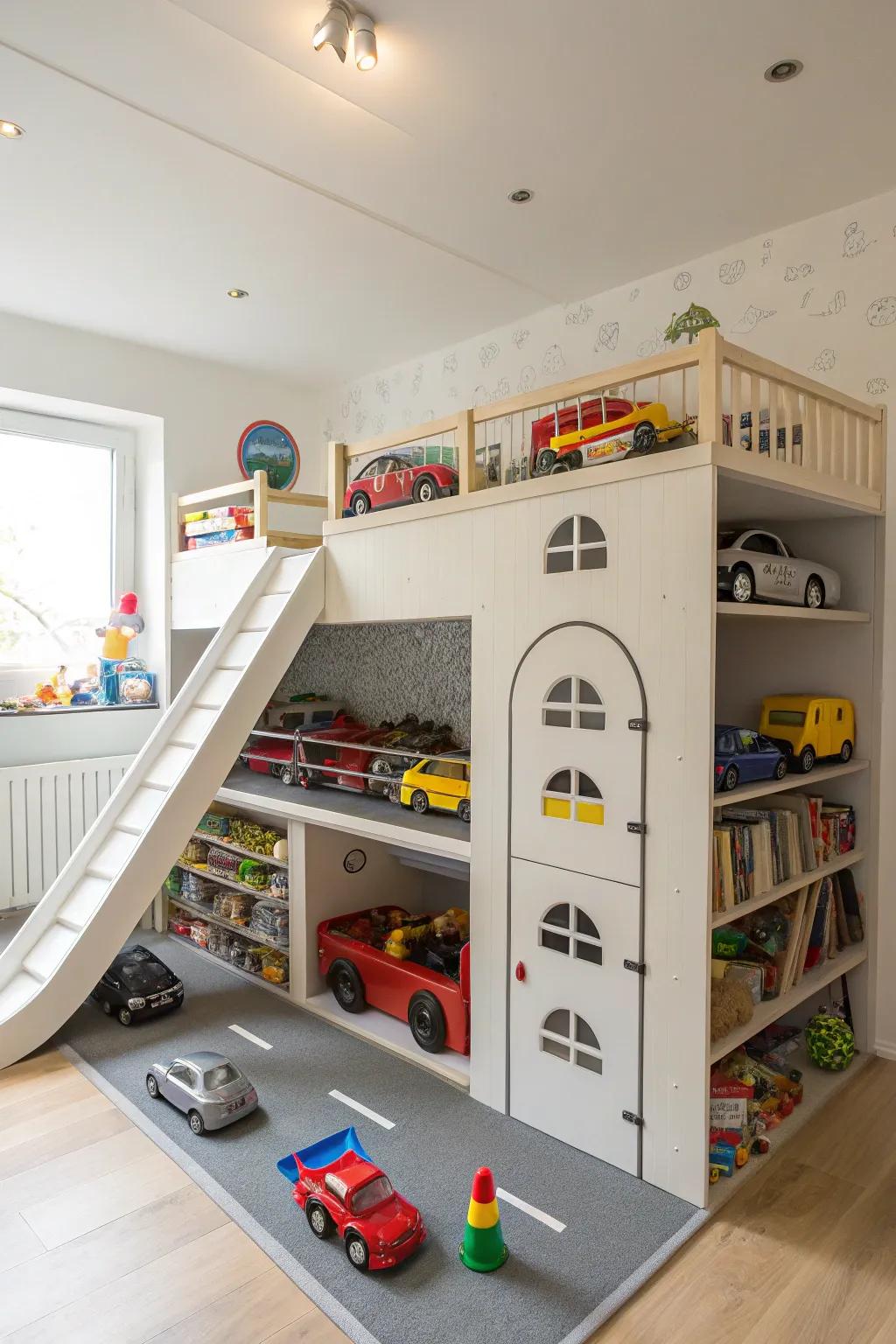 Themed organizing units make tidying an adventure.
