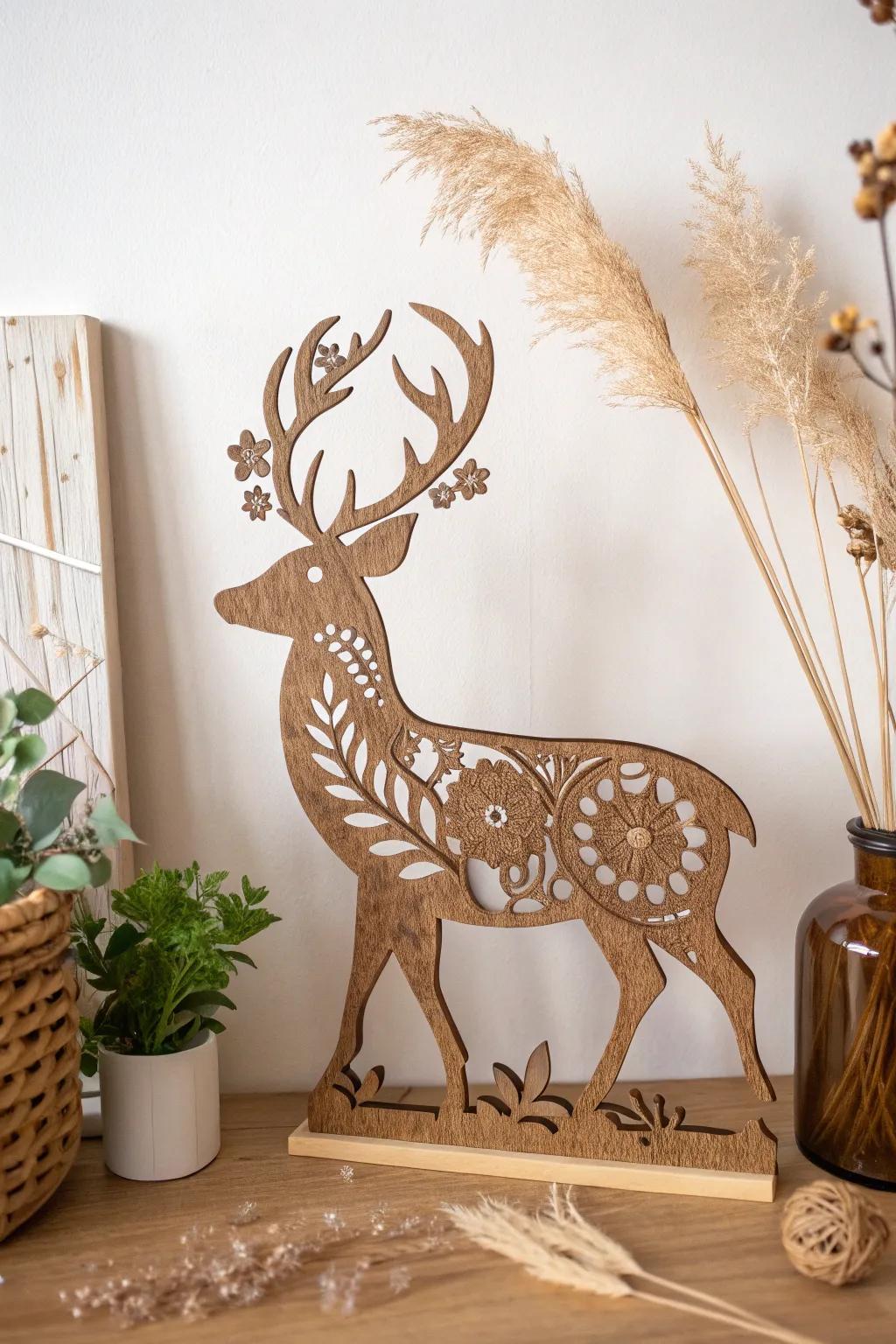 Invite a hint of nature and whimsy into your area with exquisite laser-etched fauna outlines.