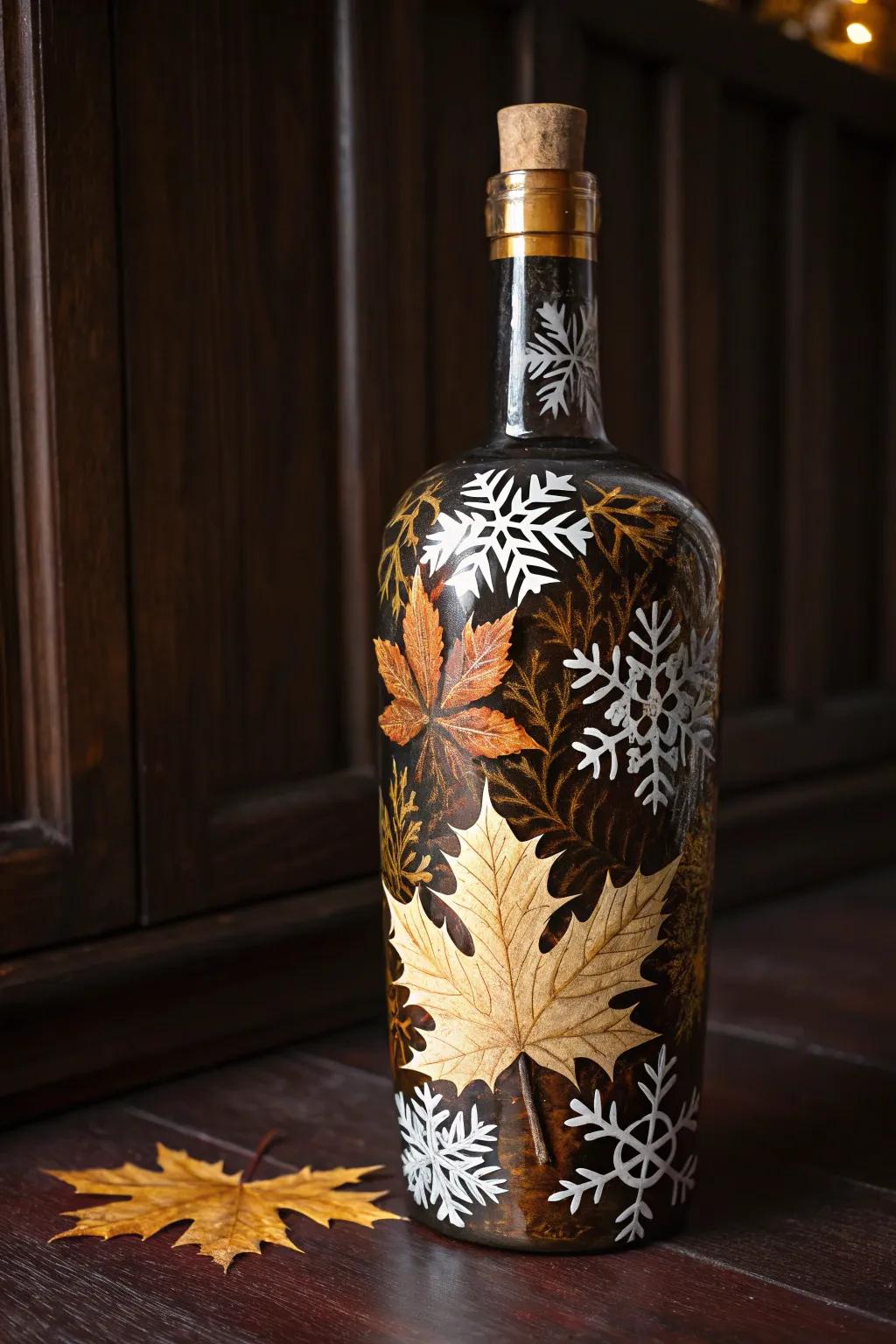 Revamp your environment with seasonal allure utilizing creatively embellished spirits containers.